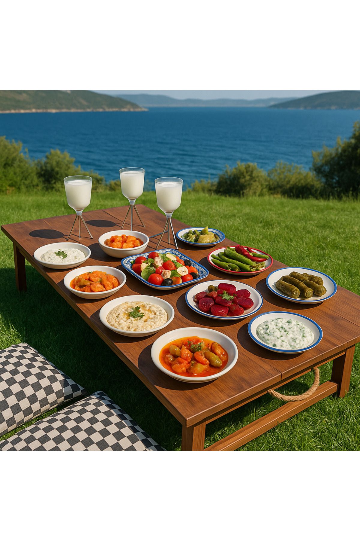 LİVİNGSTORE Kamp-Piknik-Balkon,Bahçe ve Yemek Masası Ceviz Renk Özel Tasarım Masa – 2 Kademe Ayaklı – 70X150 cm