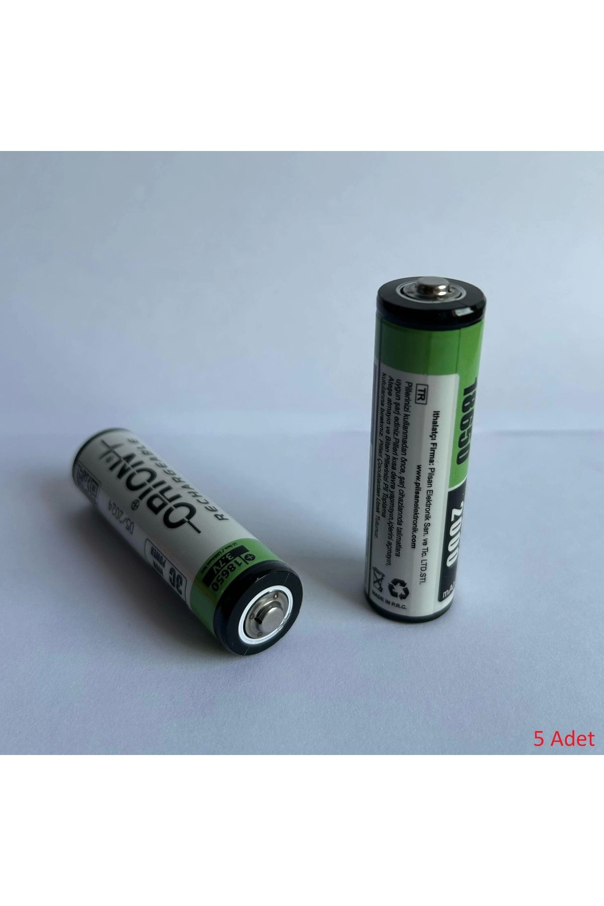 Orion Başlı 18650 3.7v 2000mah Şarj Edilebilir Li-ıon Pil -başlıklı - 3c