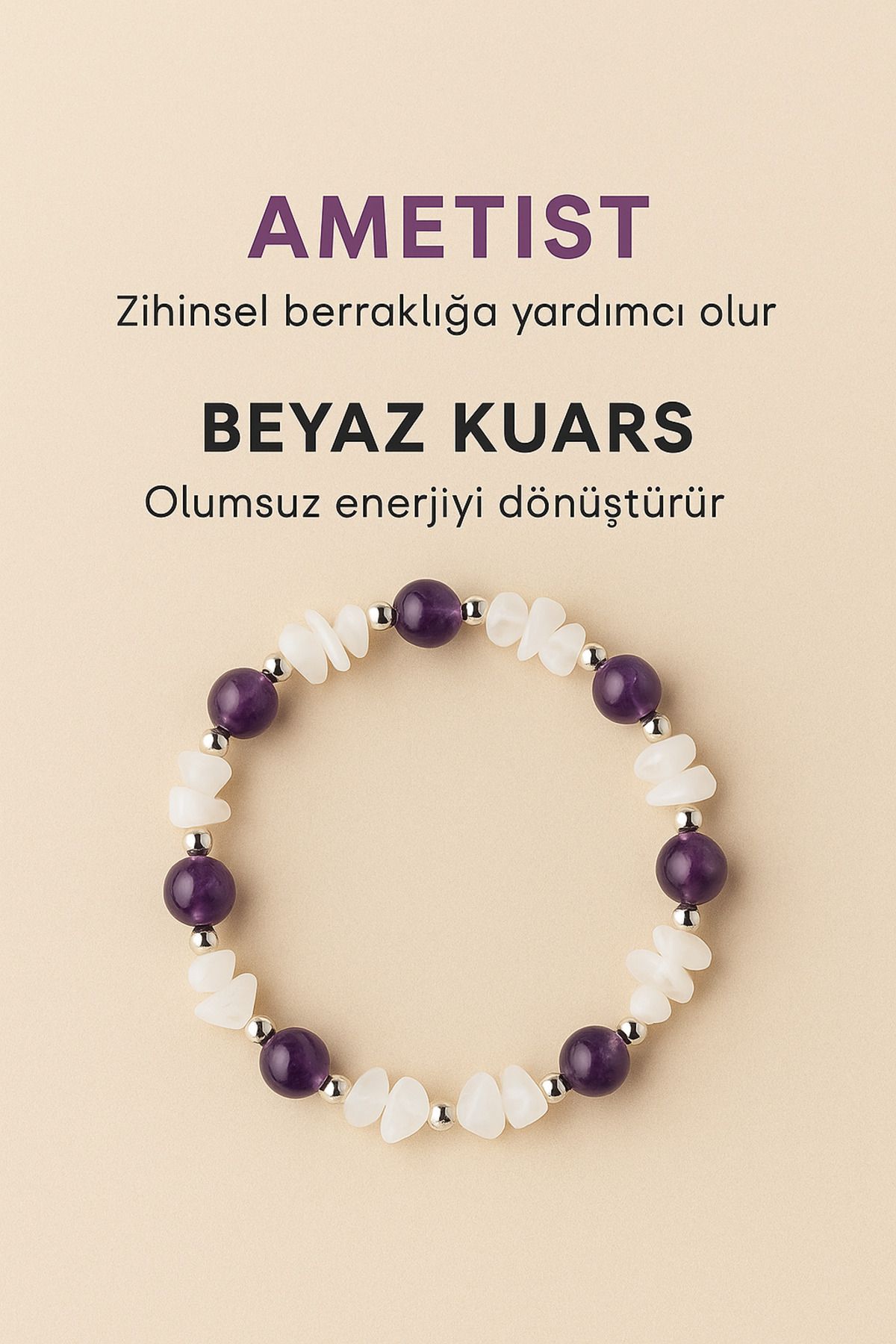 Second Life El Işçiliği Kırık Doğaltaş Bileklik Ayarlanabilir