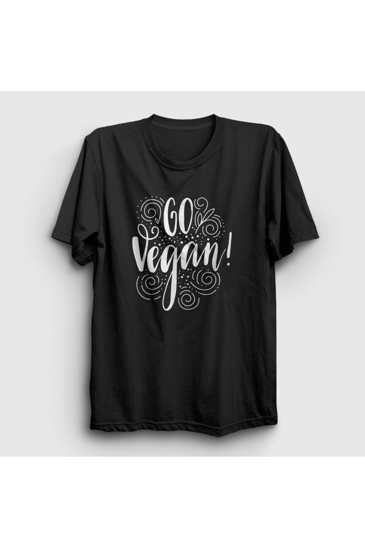 Presmono Unisex Siyah Go Vegan Vegetarian Vejetaryen T-Shirt 542713tt