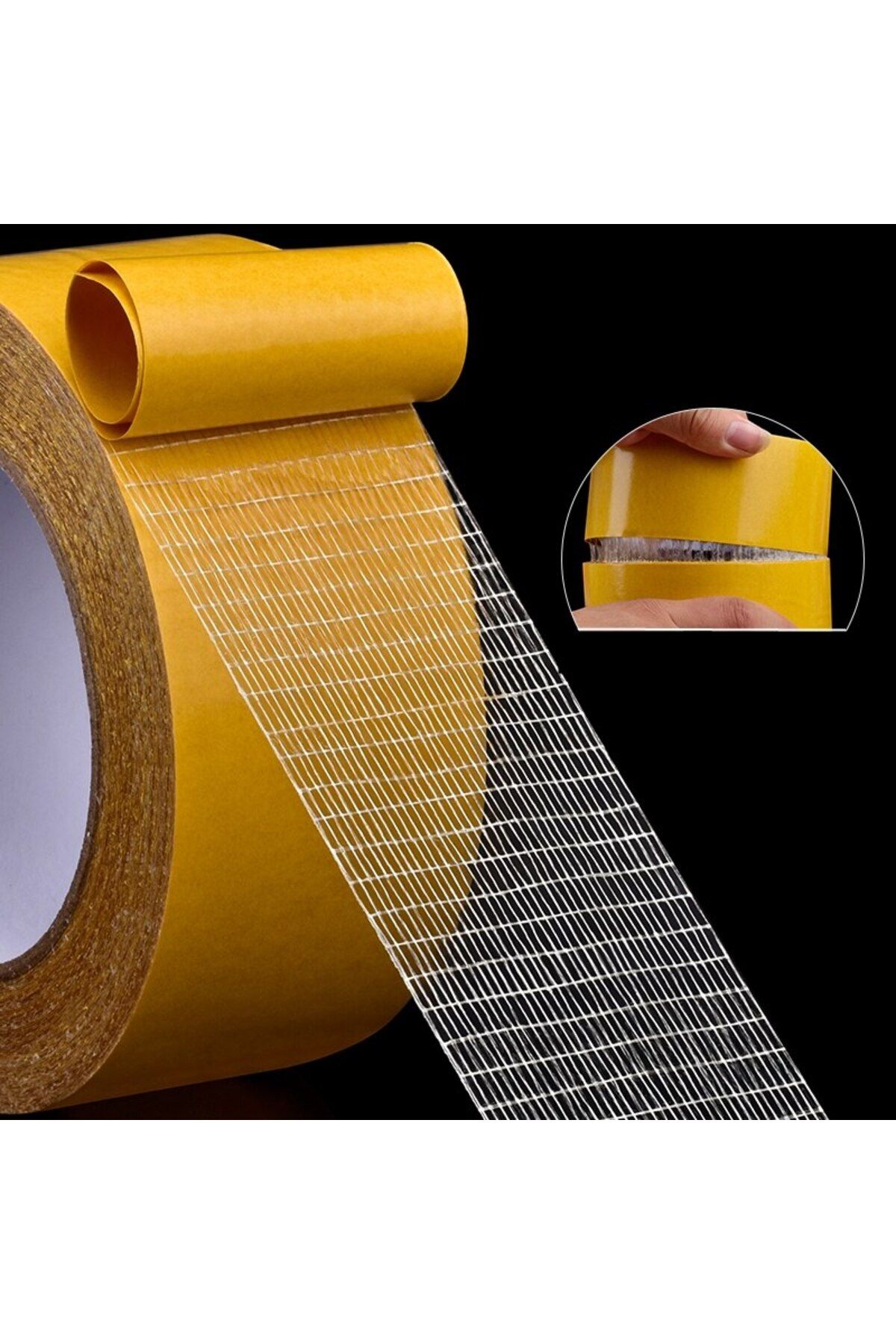 Easy Tedarik Geniş 10 Metre * 5 Cm Çift taraflı Süper Güçlü Yapışkan Yapıştırıcı Bant Isıya Dayanıklı