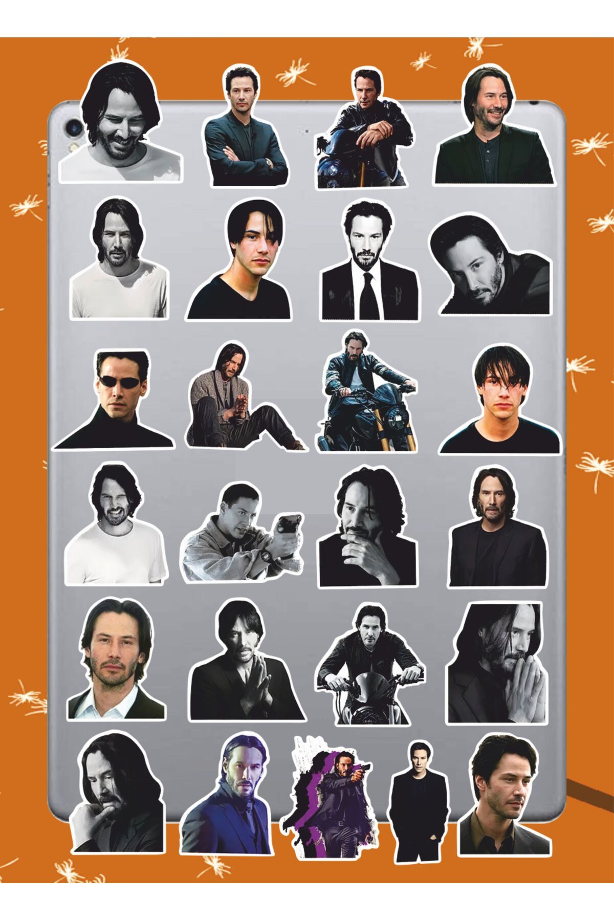 hediyenebak Keanu Reeves Sticker Seti | Laptop Ajanda PC Tablet Telefon Defter Etiket Bullet Journal