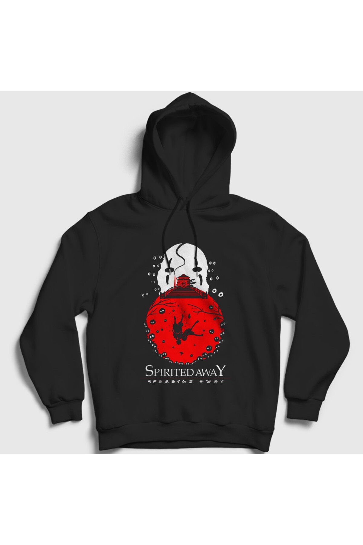 Presmono Unisex Siyah Kaonashi No Face Spirited Away Kapüşonlu Sweatshirt 543567tt