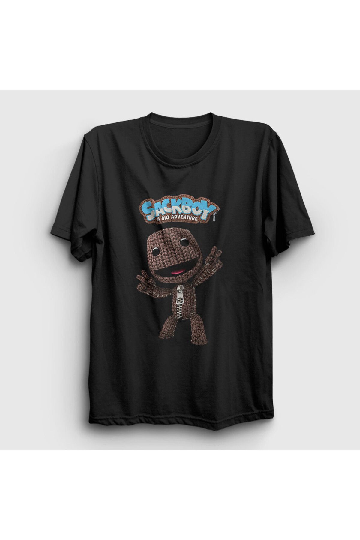 Presmono Unisex Siyah Sign Sackboy A Big Adventure T-Shirt 544903tt