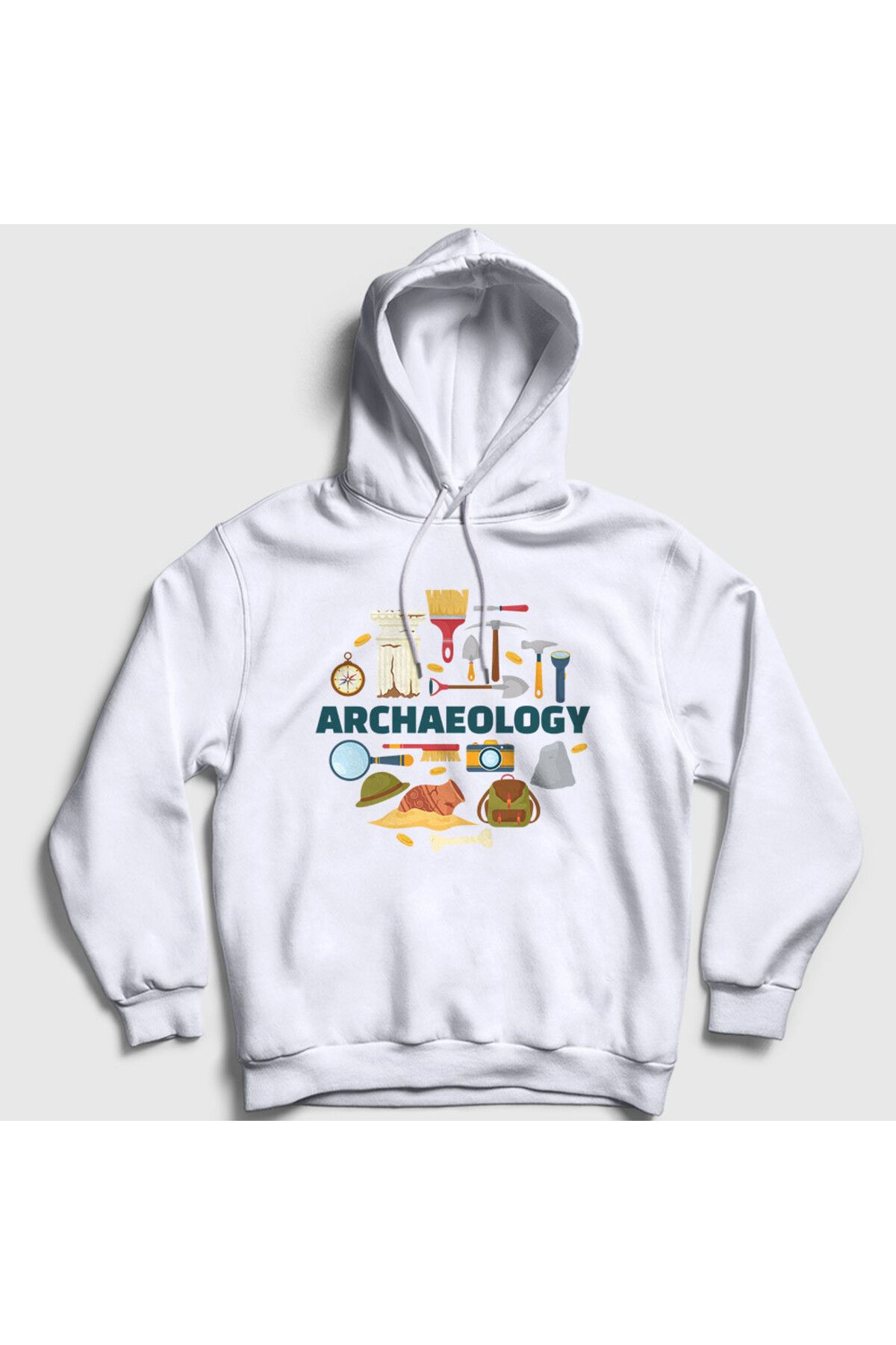 Presmono Unisex Beyaz Archeology Hediye Arkeolog Arkeoloji Kapüşonlu Sweatshirt 541523tt