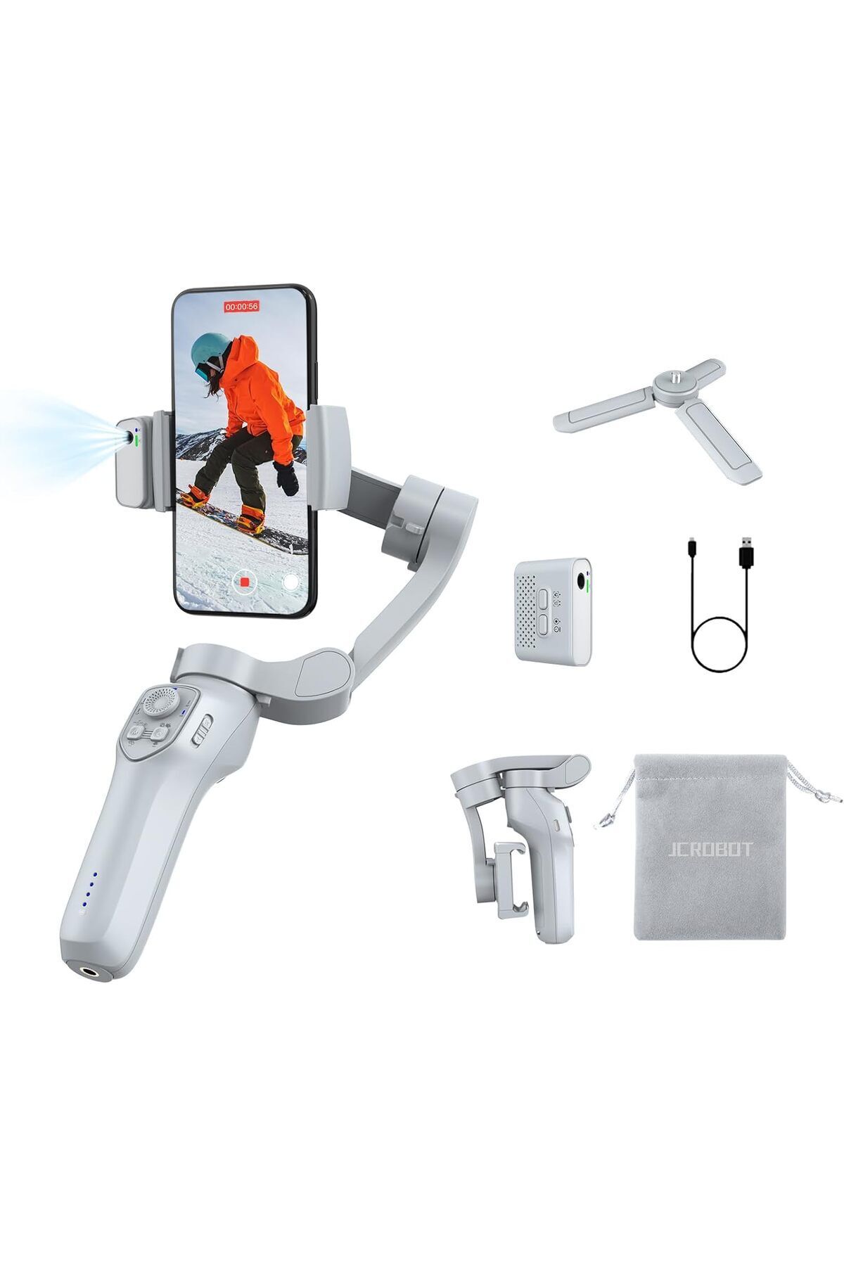 teknodv Akıllı Telefon Görüntü Sabitleyici Gimbal L7C Pro Plus + Manyetik AI Takip Modülü