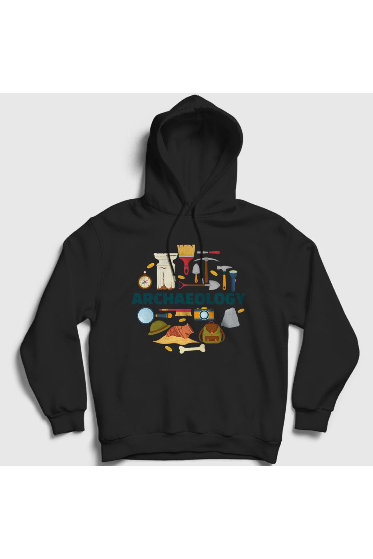 Presmono Unisex Siyah Archeology Hediye Arkeolog Arkeoloji Kapüşonlu Sweatshirt 541523tt