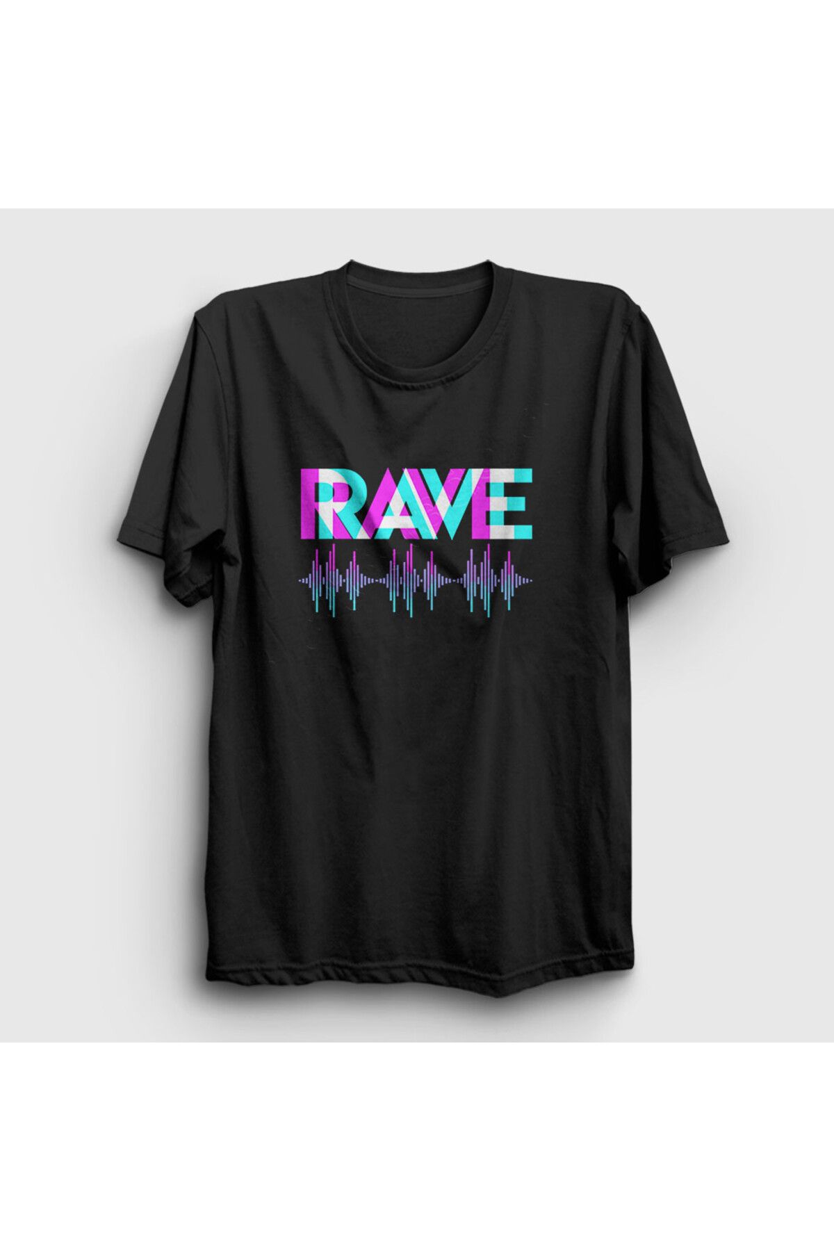 Presmono Unisex Siyah Rave Synthesizer Techno Music T-Shirt 544818tt