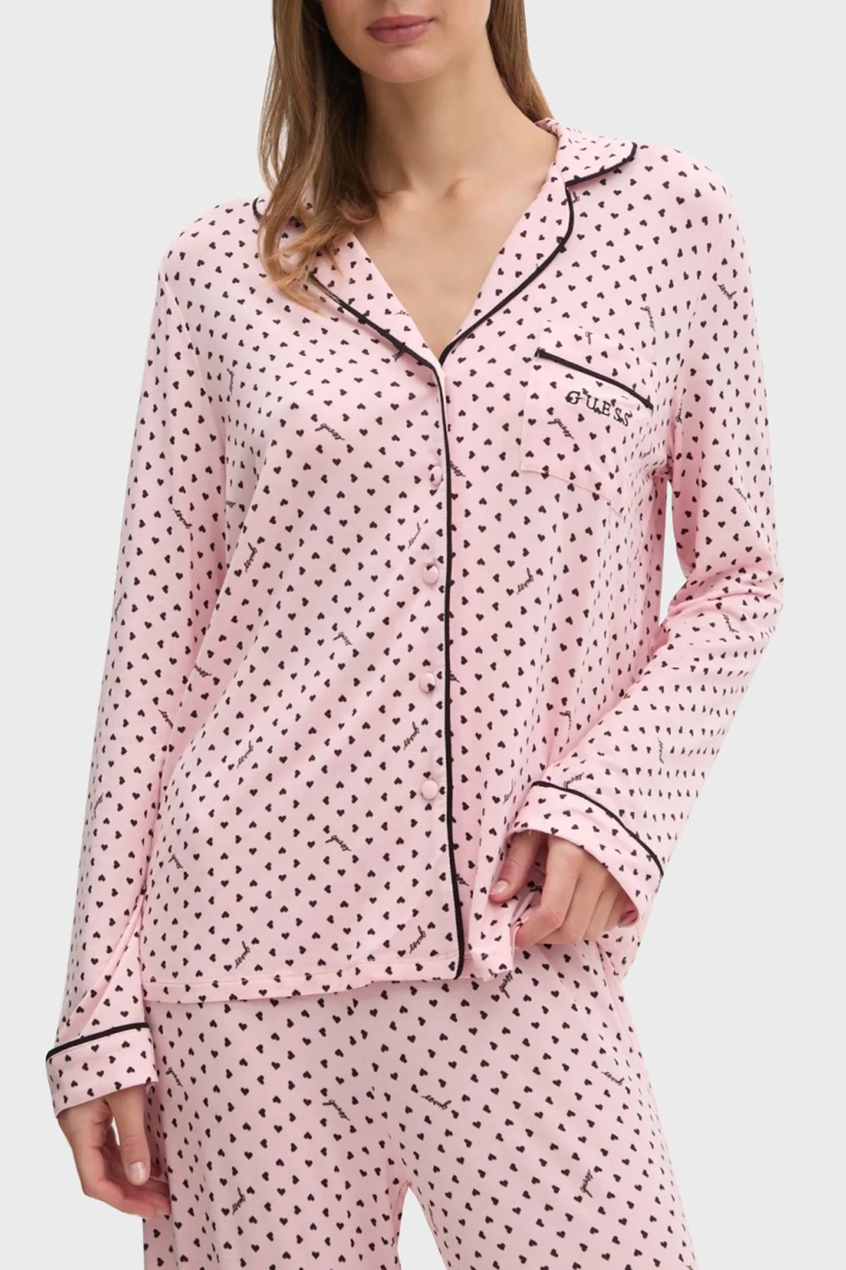 Guess-Σετ πιτζάμες Sasha Hearted Regular Fit Ψηλόμεσο Φαρδύ Σετ Πιτζάμες Modal O5RX08KCIN2 ΣΕΤ ΠΙΤΖΑΜΕΣ 2