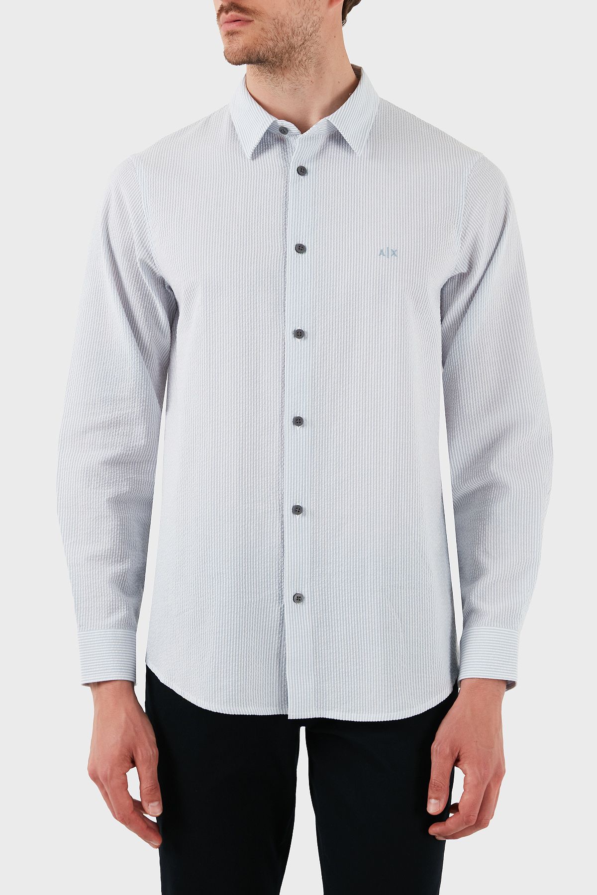 Armani Exchange-Мъжка риза с дълъг ръкав, 100% памук, стандартна кройка, XM000429 AF13141 MB004 4
