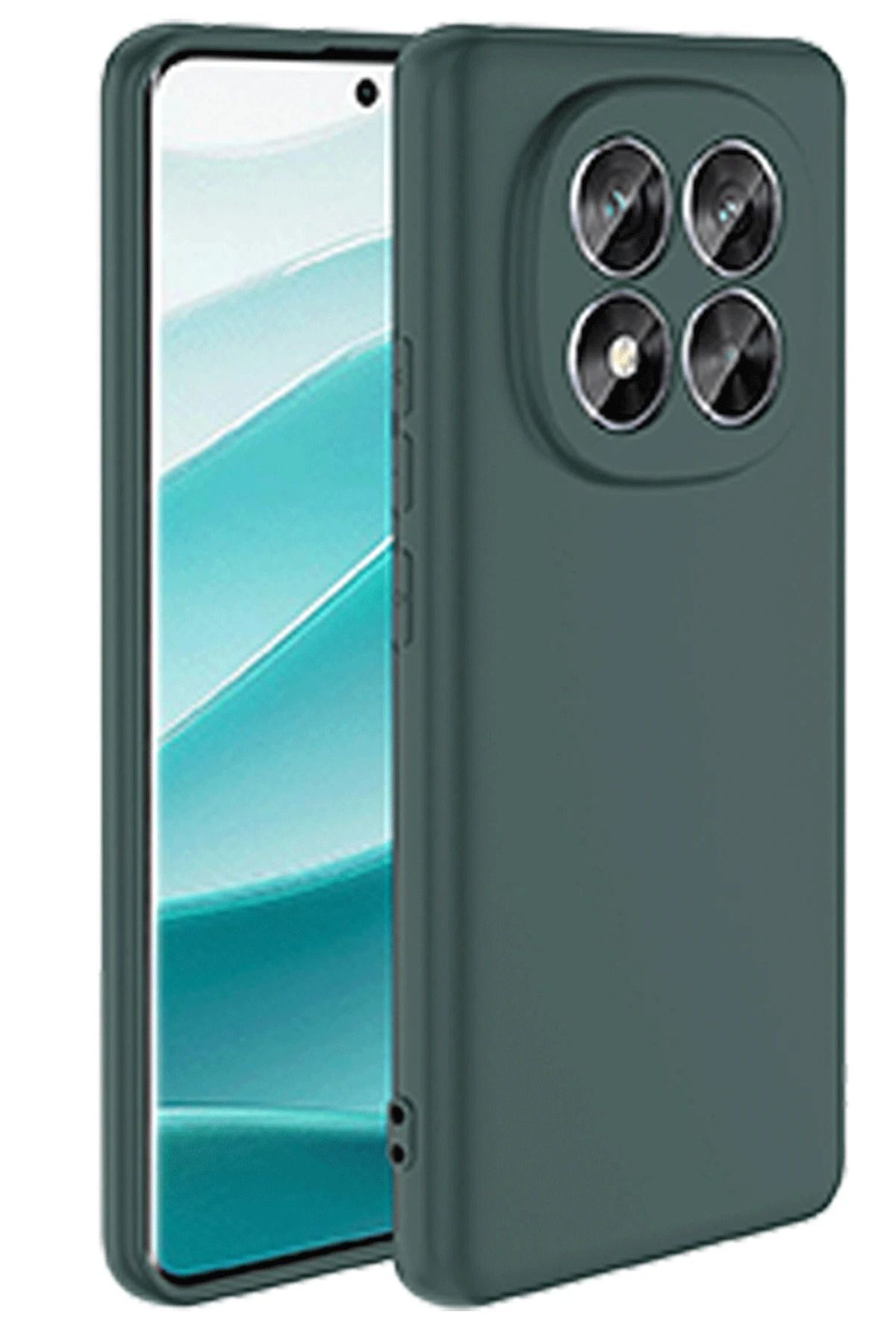 NewFace Xiaomi Redmi Note 14 Pro 5G Kılıf First Silikon - Koyu Yeşil GLSTD