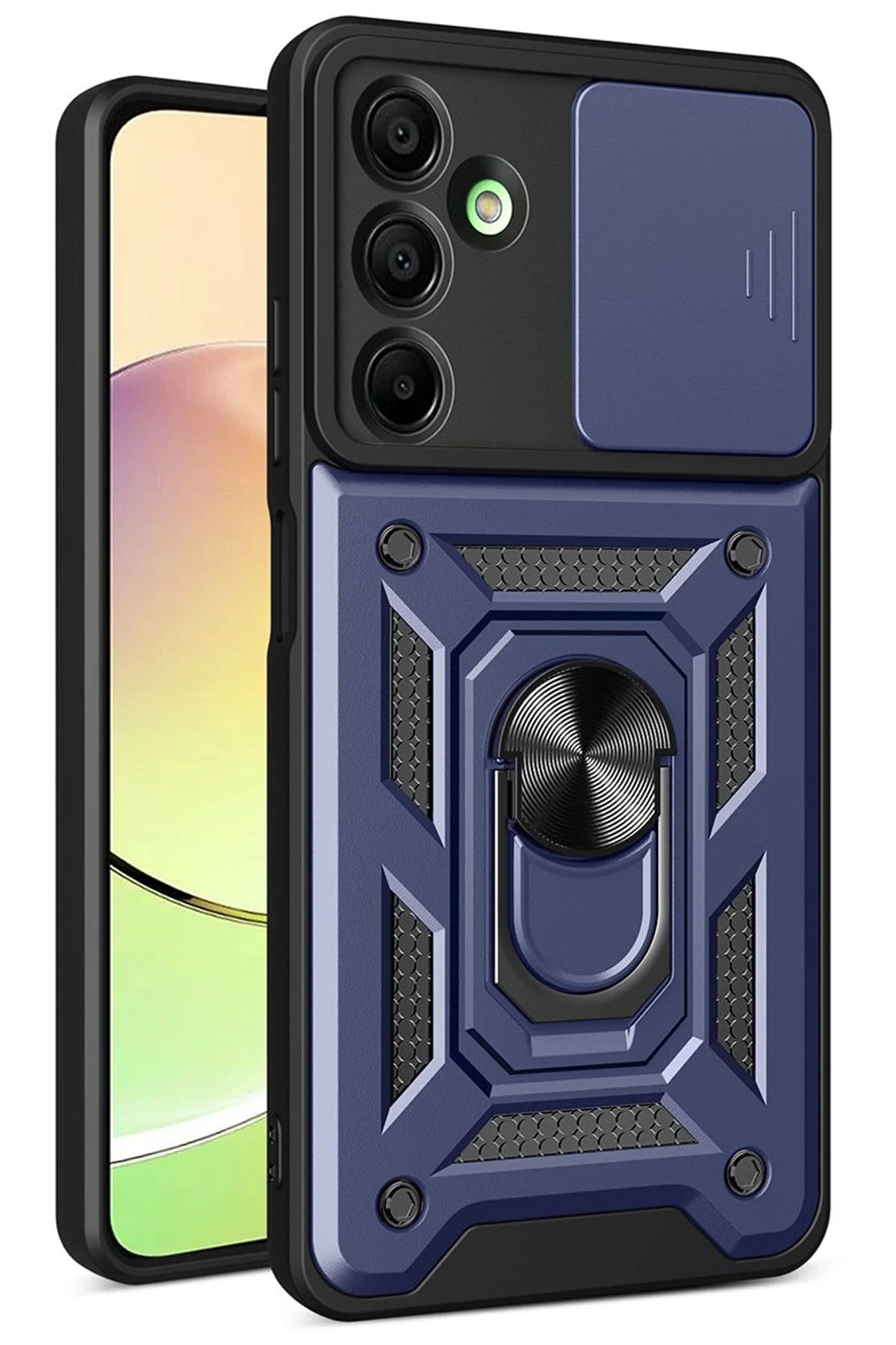NewFace Samsung Galaxy A56 Kılıf Pars Lens Yüzüklü Silikon - Lacivert MRAYD