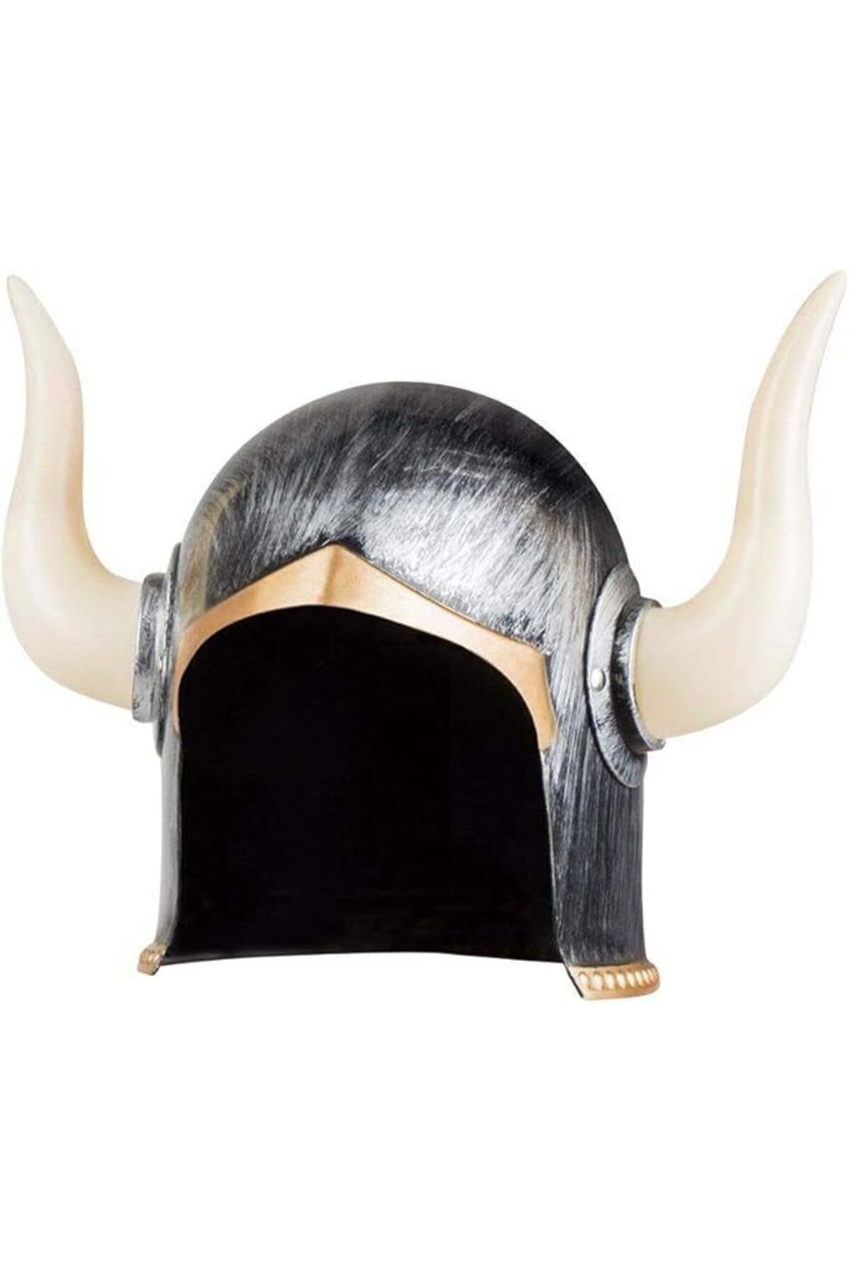 Avantaj Kapıda ® Mega Boynuzlu Viking Ivar Kaskı Eskitilmiş Desen Gümüş Renk (Parti Temalı)