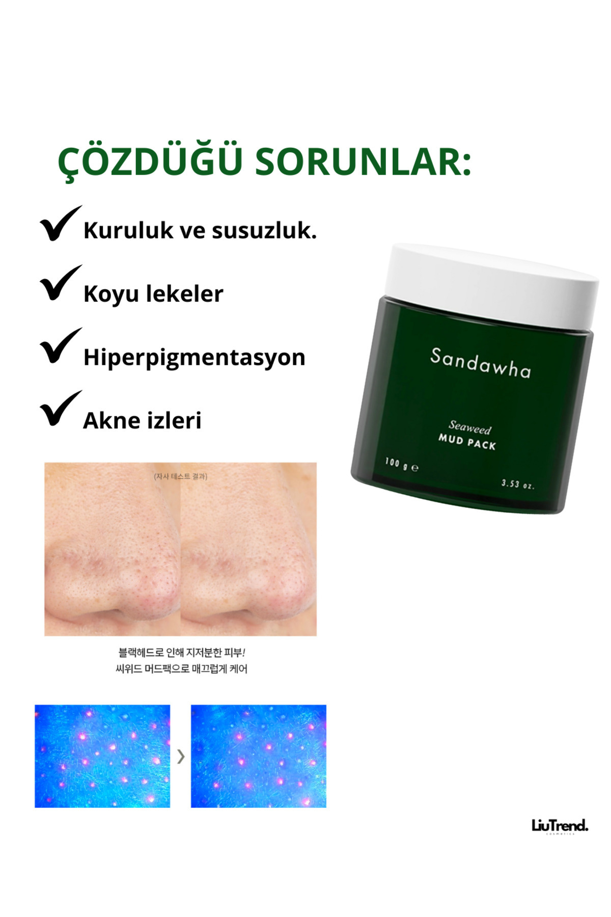 SANDAWHA-Seaweed Mud Pack 100 ml Purifying Face Mask with Clay and Seaweed 4