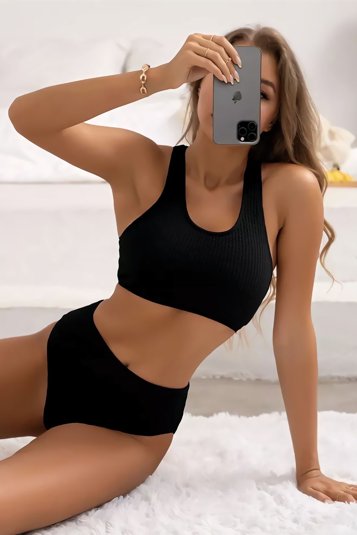 Dilara Boutique Kadın Siyah Çapraz Sırt Detaylı Iç Çamaşır Takımı