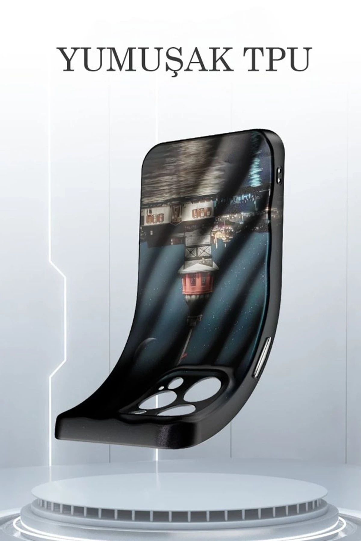 NewFace iPhone 15 Kılıf Crew Desenli Kapak - Galata Kulesi MRAYD