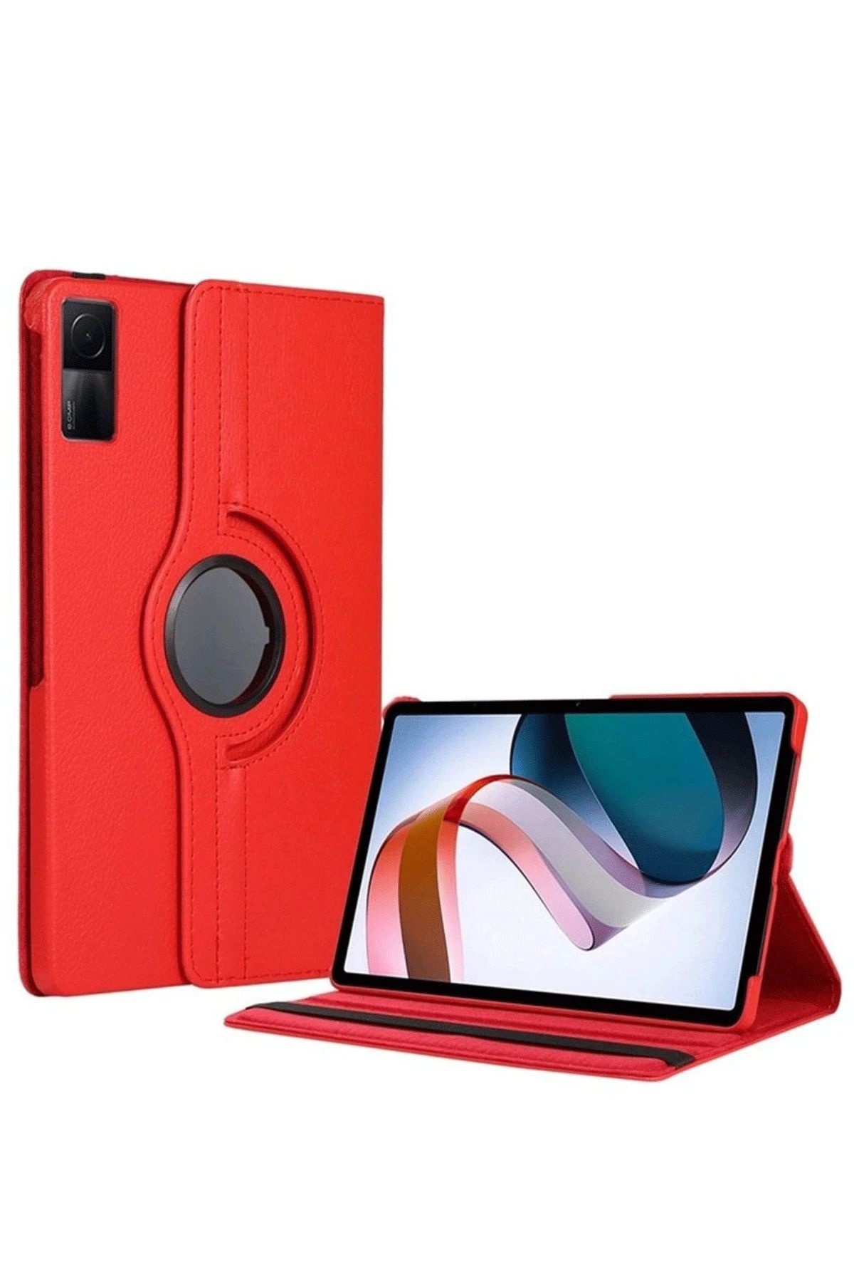 NewFace Xiaomi Redmi Pad SE 4G Kılıf 360 Tablet Deri Kılıf - Kırmızı JOJUA