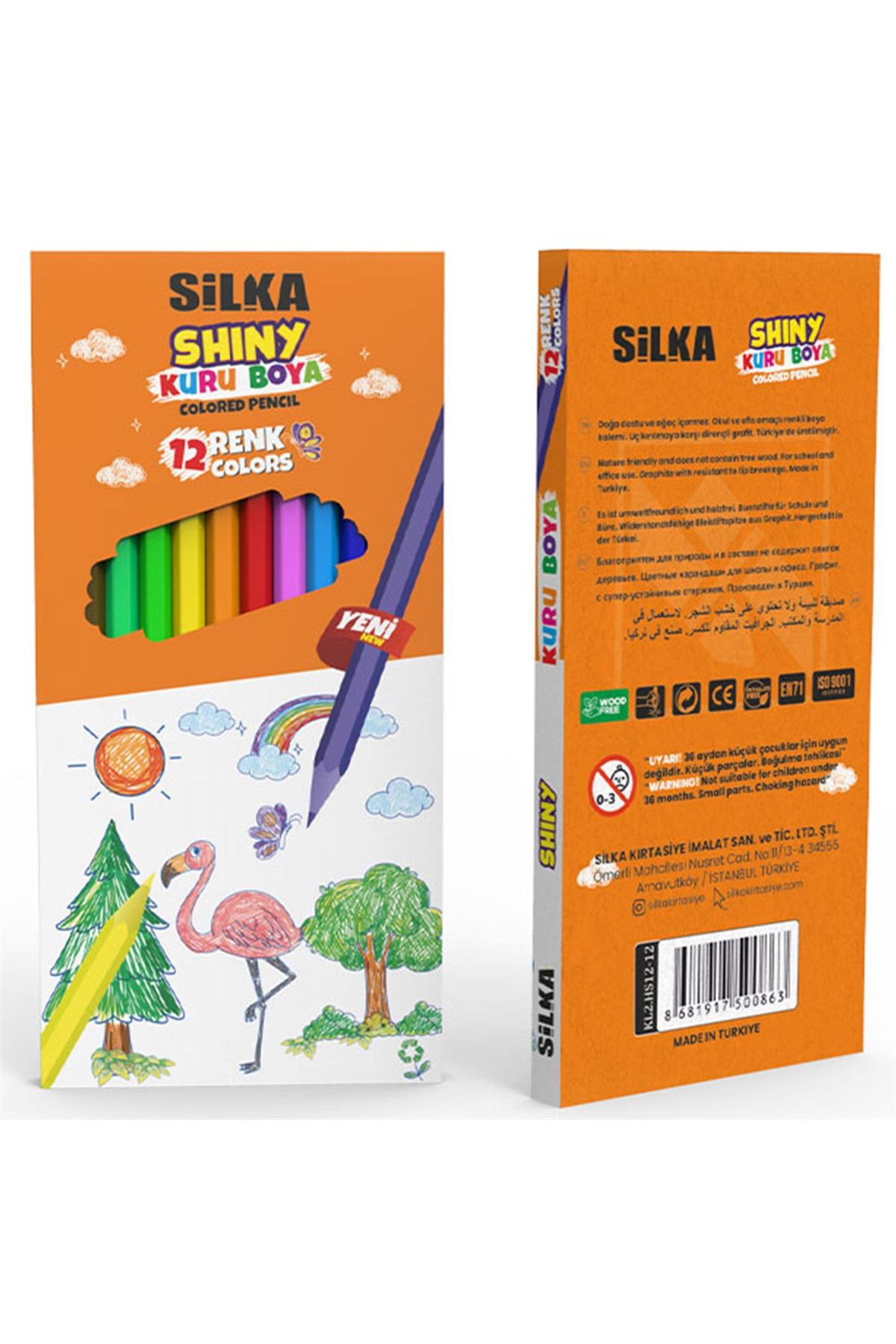 Silka KURUBOYA UZUN 12 RENK 12 Lİ PAKET