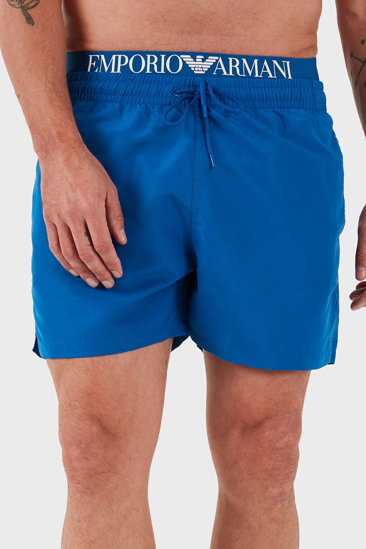 Emporio Armani Logolu Regular Fit Normal Bel Cepli Mayo Short Erkek MAYO SHORT EM000686 AF12329 UB05