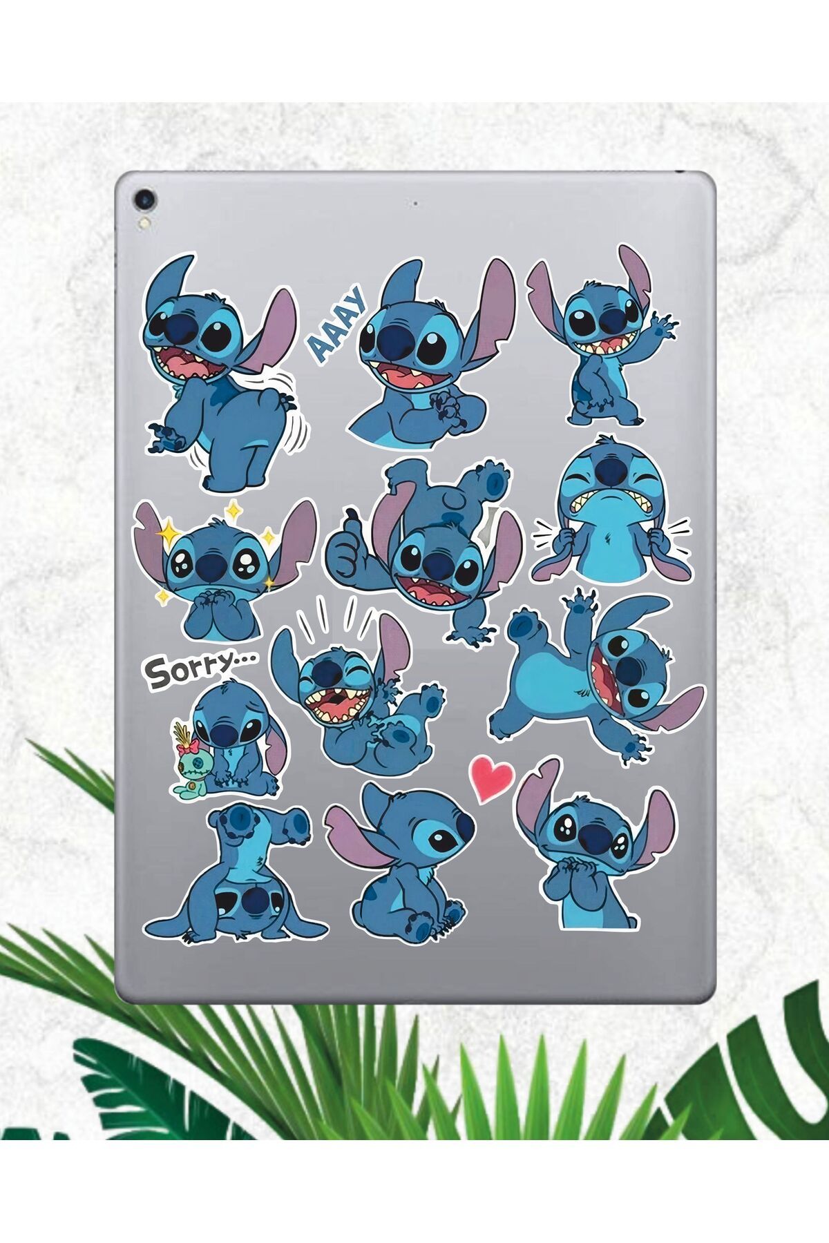 hediyenebak Lilo and Stitch Sticker Seti | Laptop Ajanda PC Tablet Telefon Defter Etiket Bullet Journal
