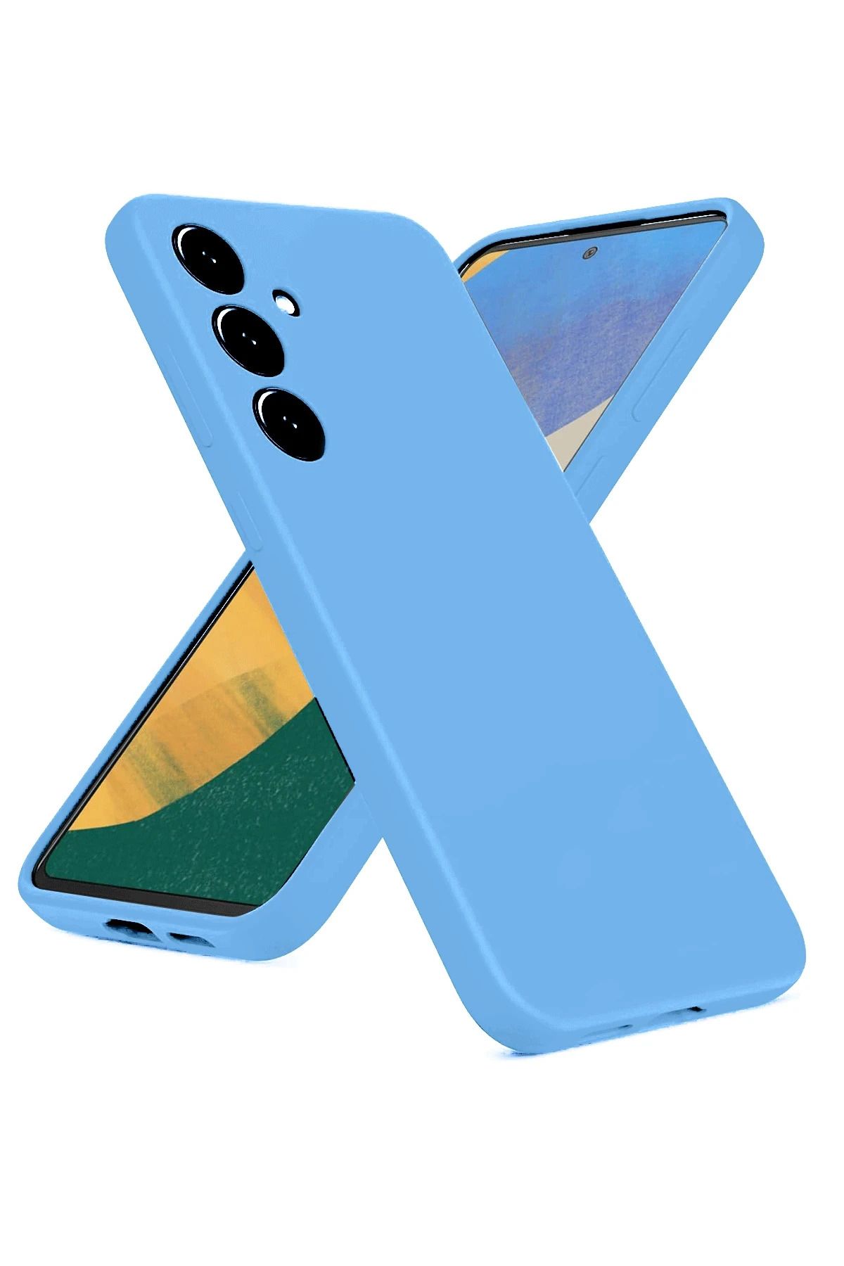 NewFace Galaxy A36 uyumlu  Kılıf Nano içi Kadife Silikon - Mavi MRAYD