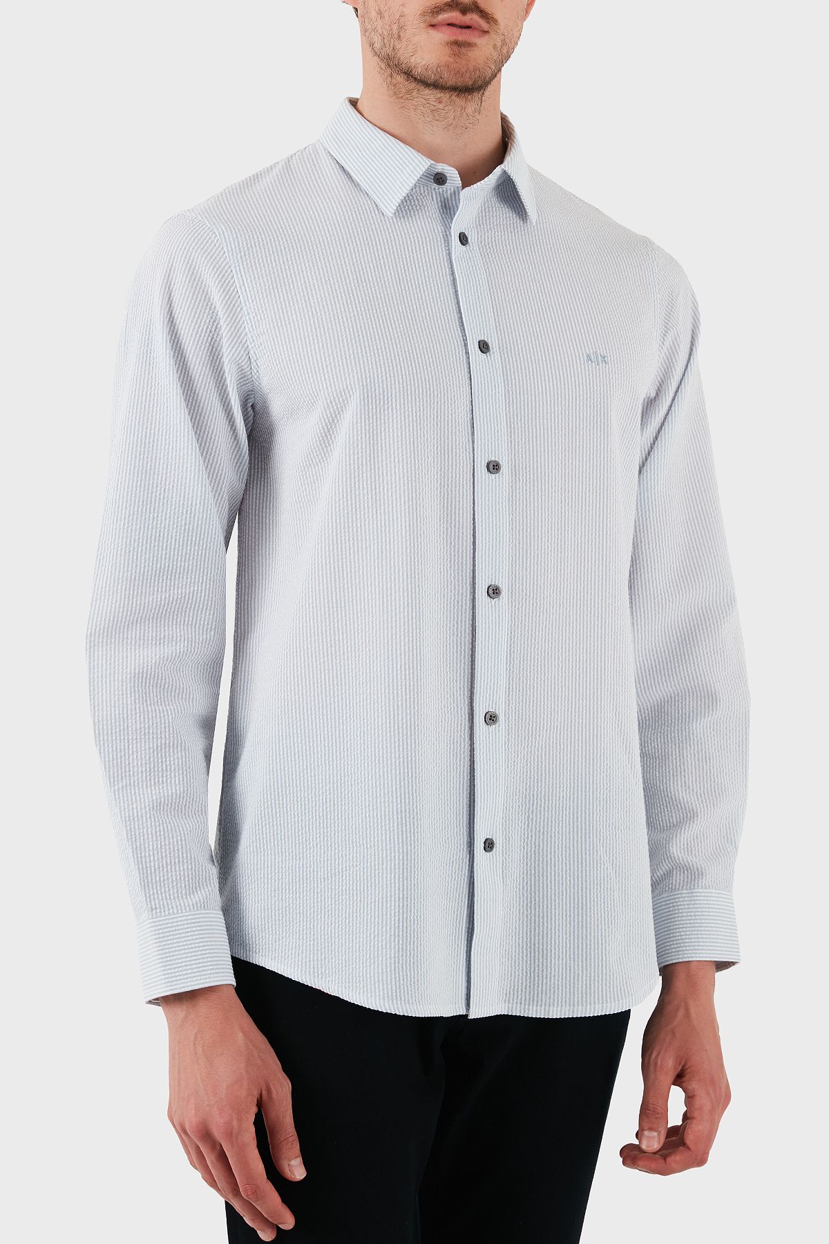 Armani Exchange-Мъжка риза с дълъг ръкав, 100% памук, стандартна кройка, XM000429 AF13141 MB004 5