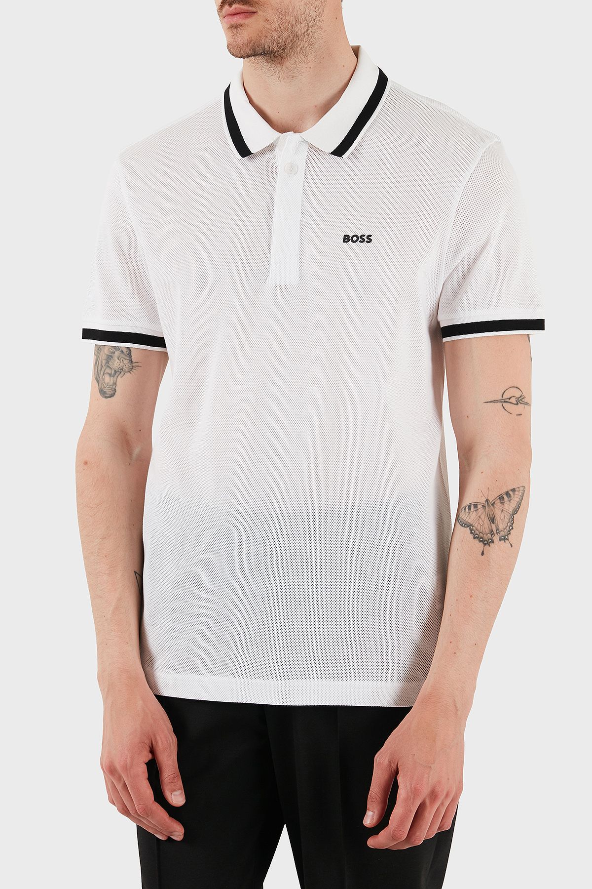 BOSS Şerit Detaylı Pamuklu Regular Fit Düğmeli Polo Yaka T Shirt Erkek POLO YAKA T SHİRT 50538160 10