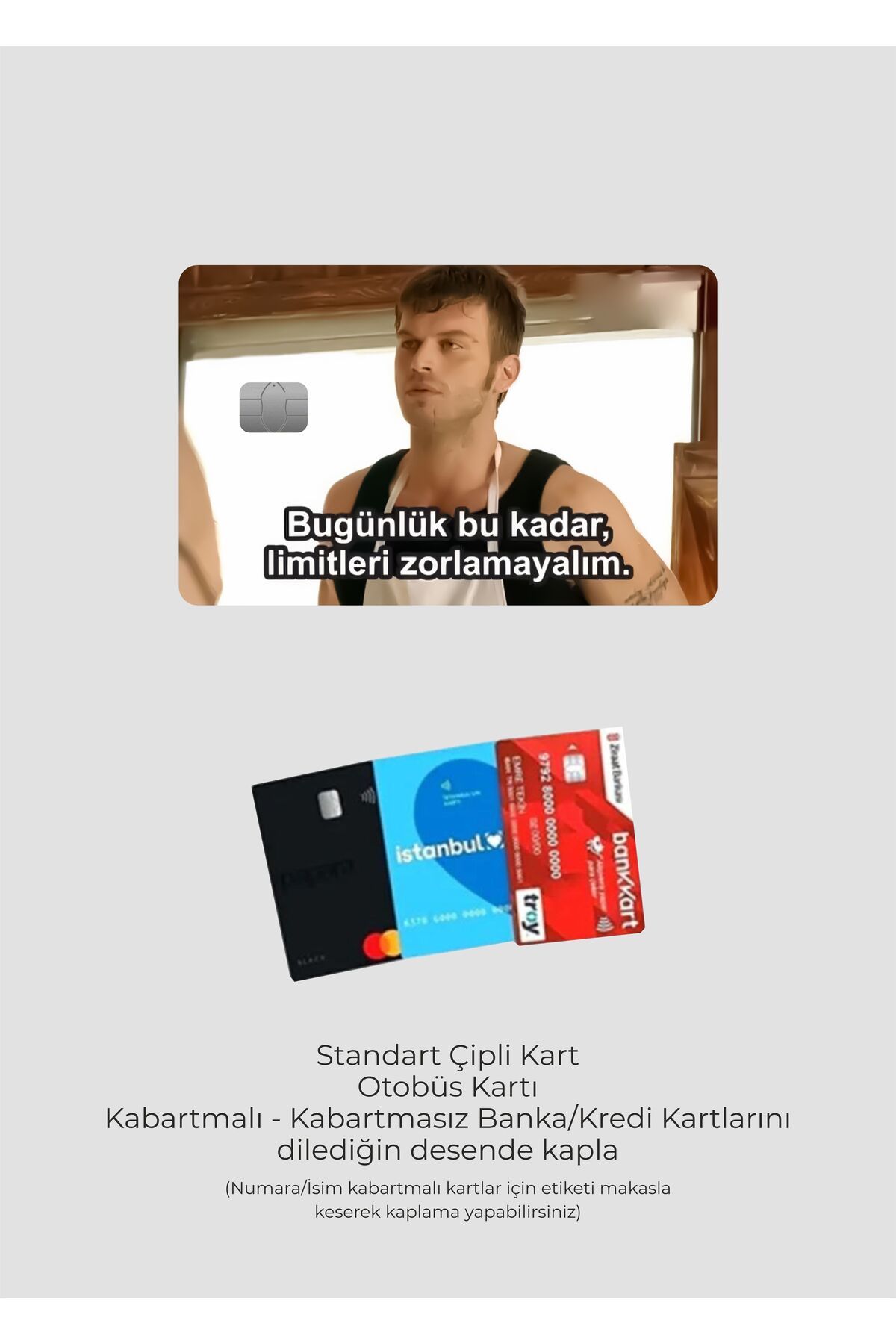 hediyenebak Kuzey Tekinoğlu Tasarımlı | Kart Kaplama Stickeri | Kredi/Banka Kartı Için Uyumlu