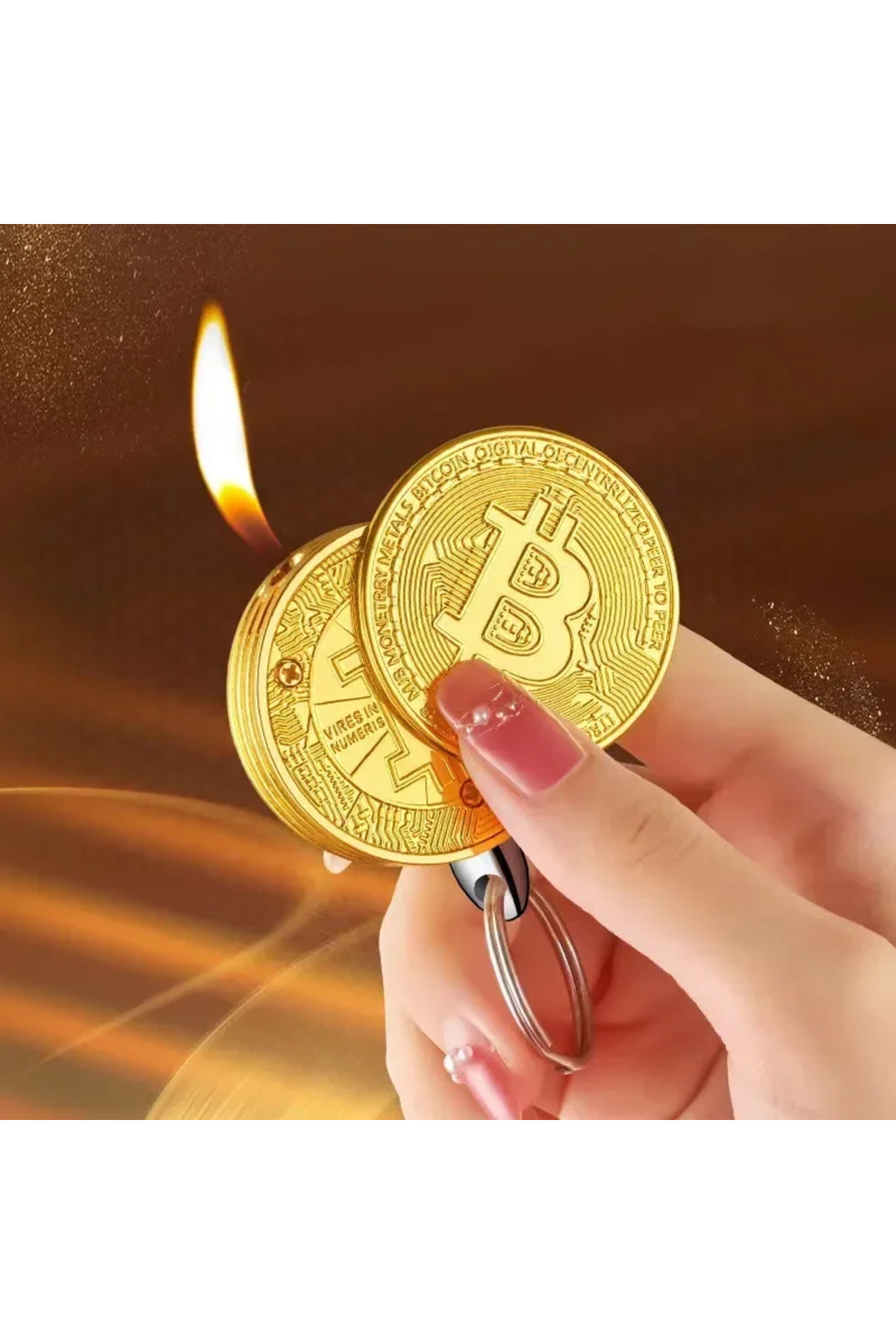 HobiShop Bitcoin Görselli Metal Anahtarlıklı Gazlı Lüx Çakmak 1 Adet -  Fiyatı, Yorumları