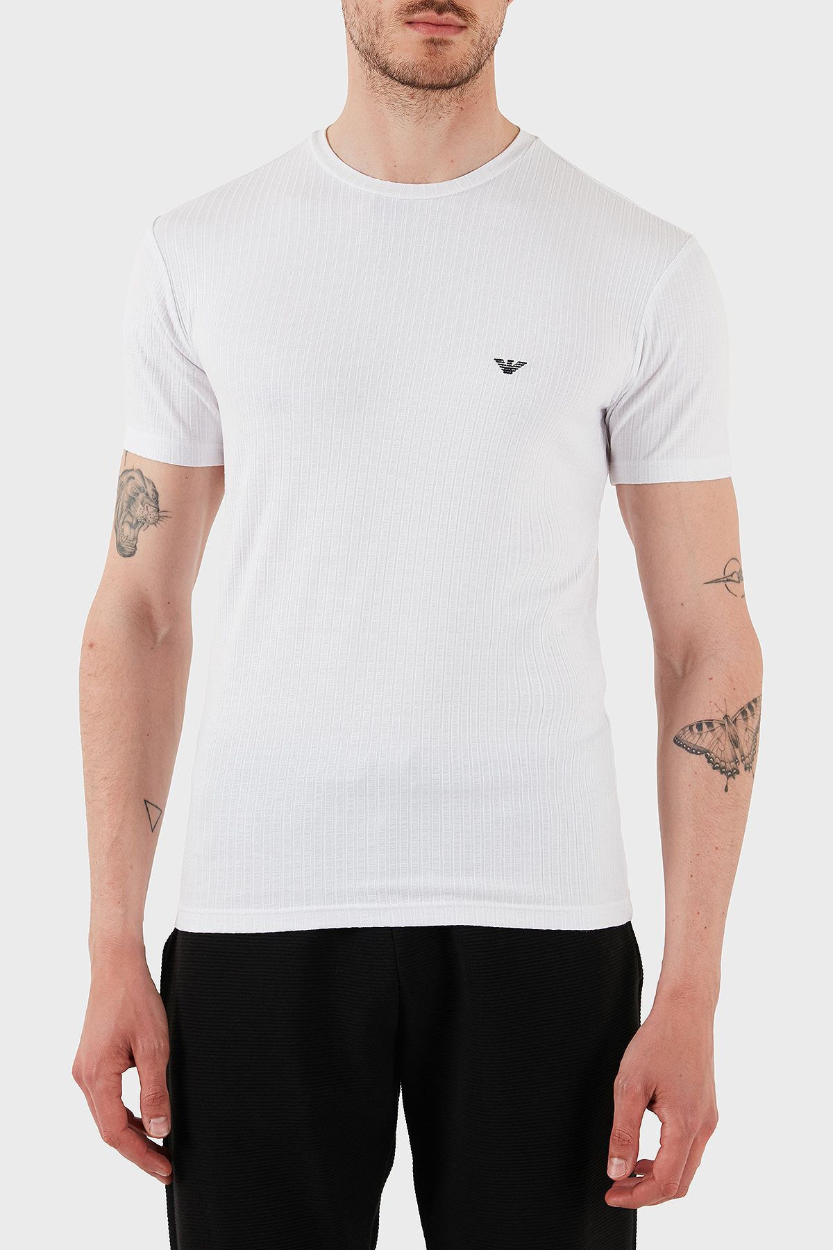 Emporio Armani Streç Slim Fit Bisiklet Yaka T Shirt Erkek T SHİRT EM000379 AF12034 U0002