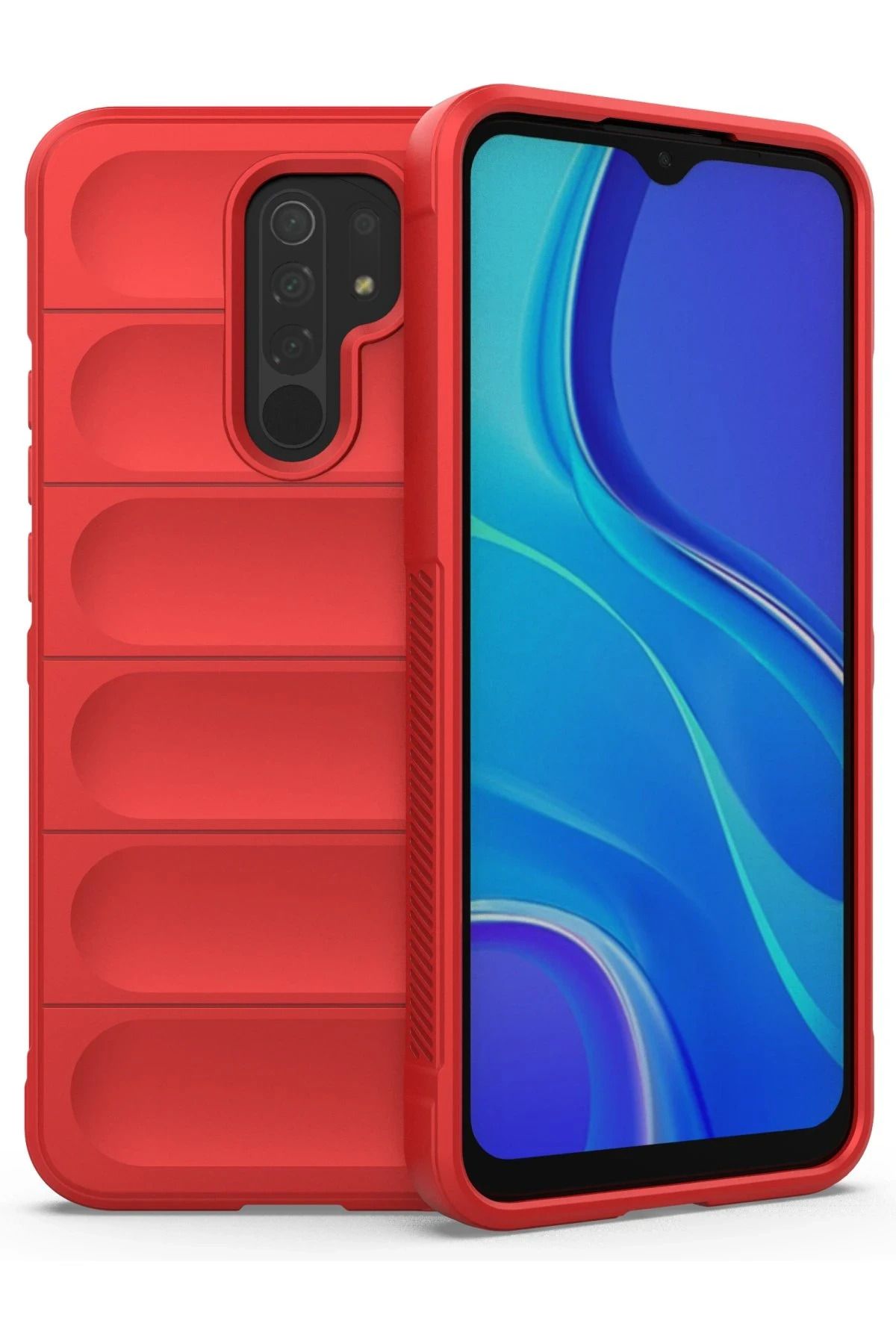 NewFace Xiaomi Redmi 9 Uyumlu Kılıf Optimum Silikon - Kırmızı JOJUA