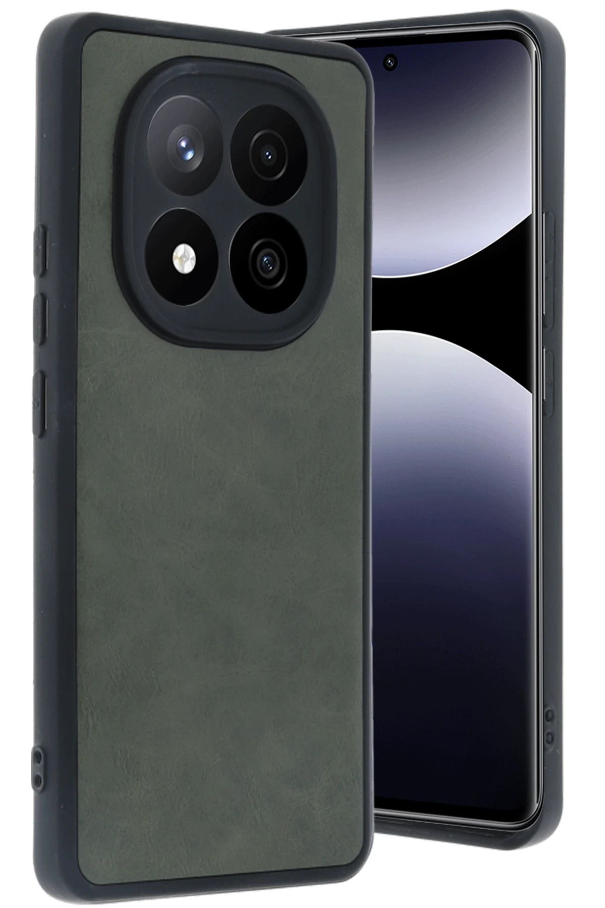 NewFace Xiaomi Redmi Note 14 Pro 5G Kılıf Aras Deri Kapak - Koyu Yeşil GLSTD