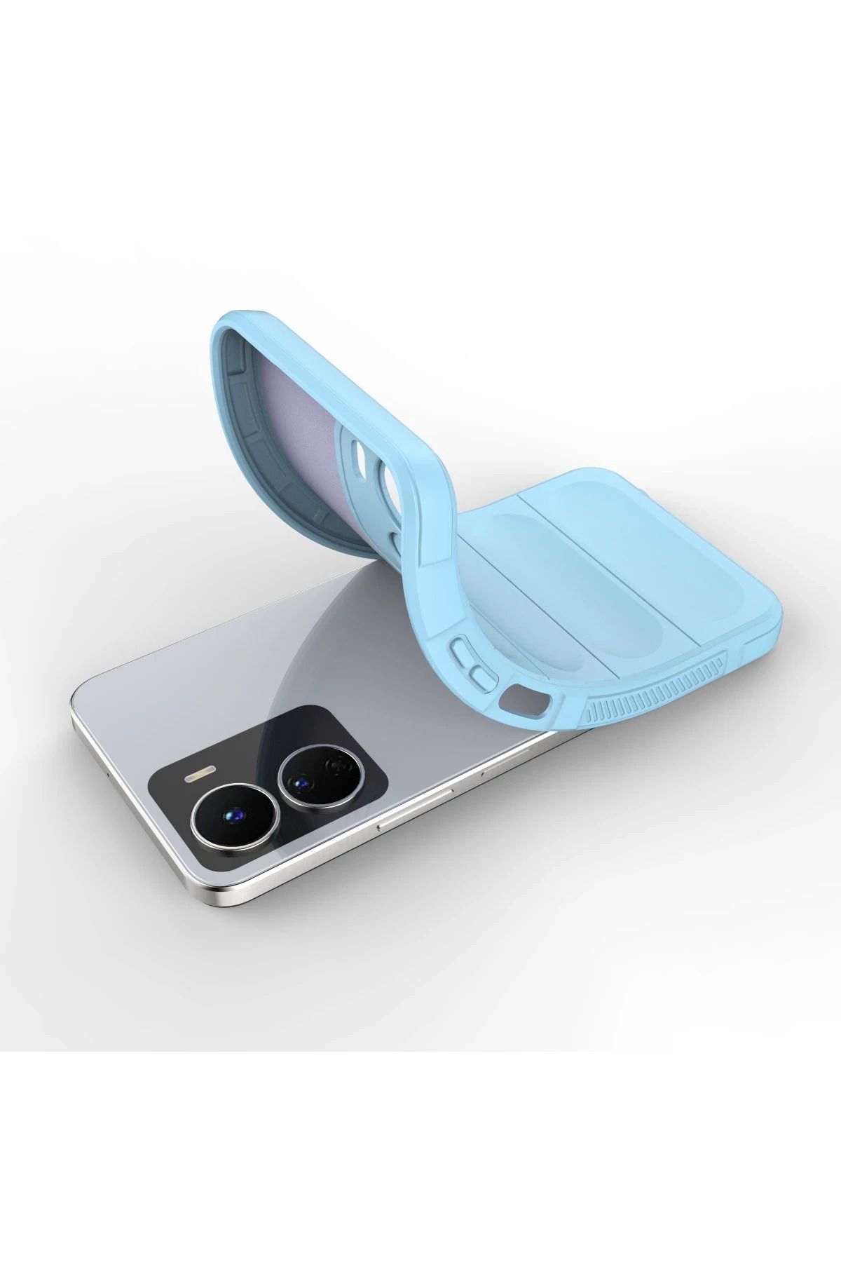 NewFace Vivo Y16  uyumlu Kılıf Optimum Silikon - Sky Blue GLSTD