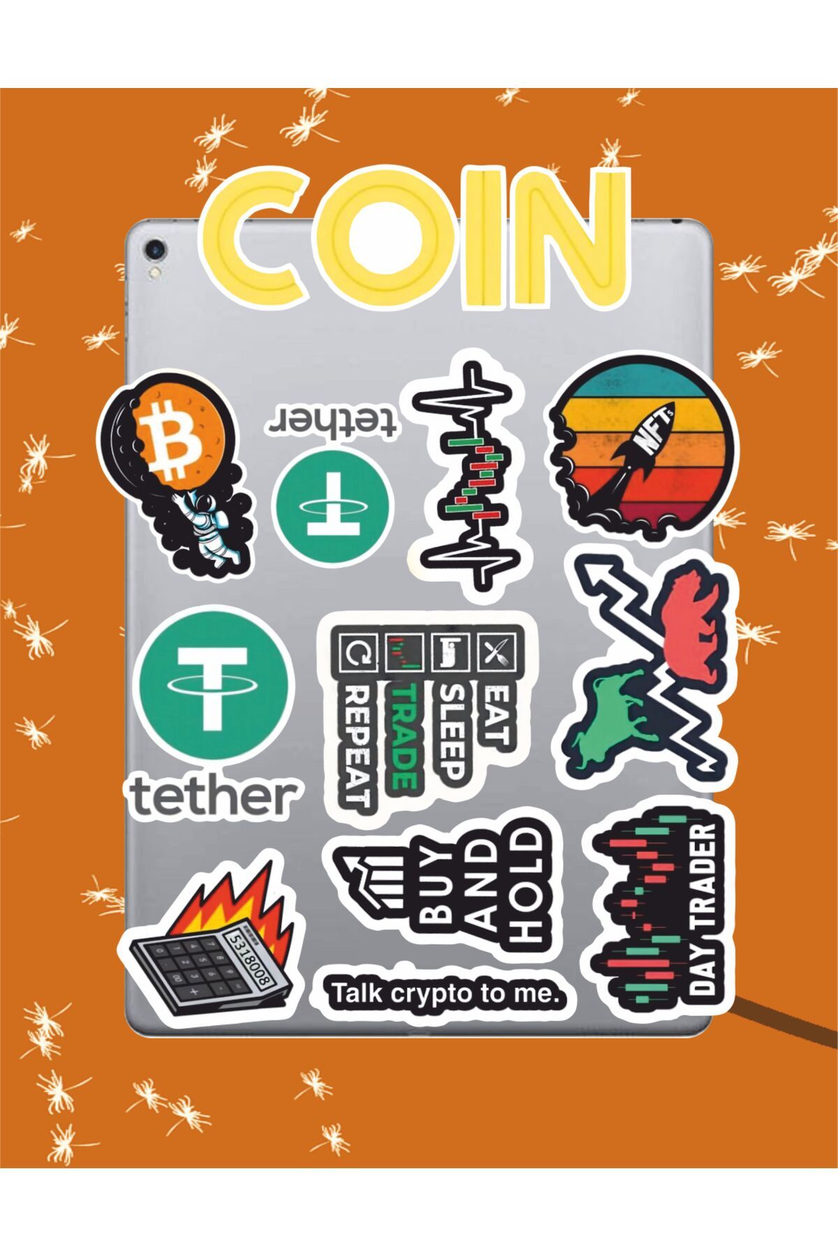 hediyenebak Kripto - Borsa Sticker Seti | Laptop Ajanda PC Tablet Telefon Defter Etiket Bullet Journal