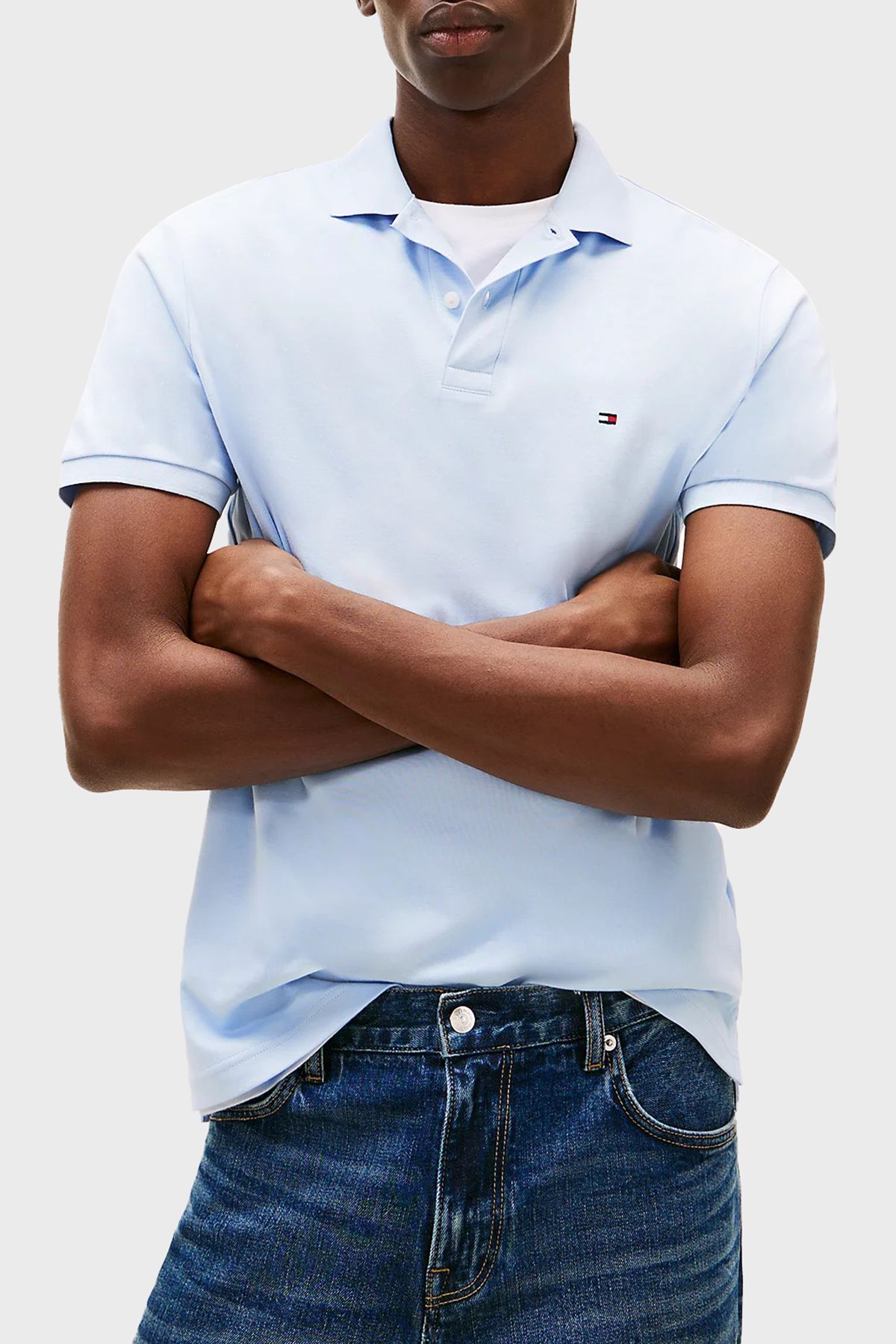 Tommy Hilfiger % 100 Pamuk Regular Fit Düğmeli Polo Yaka T Shirt Erkek POLO YAKA T SHİRT MW0MW39994