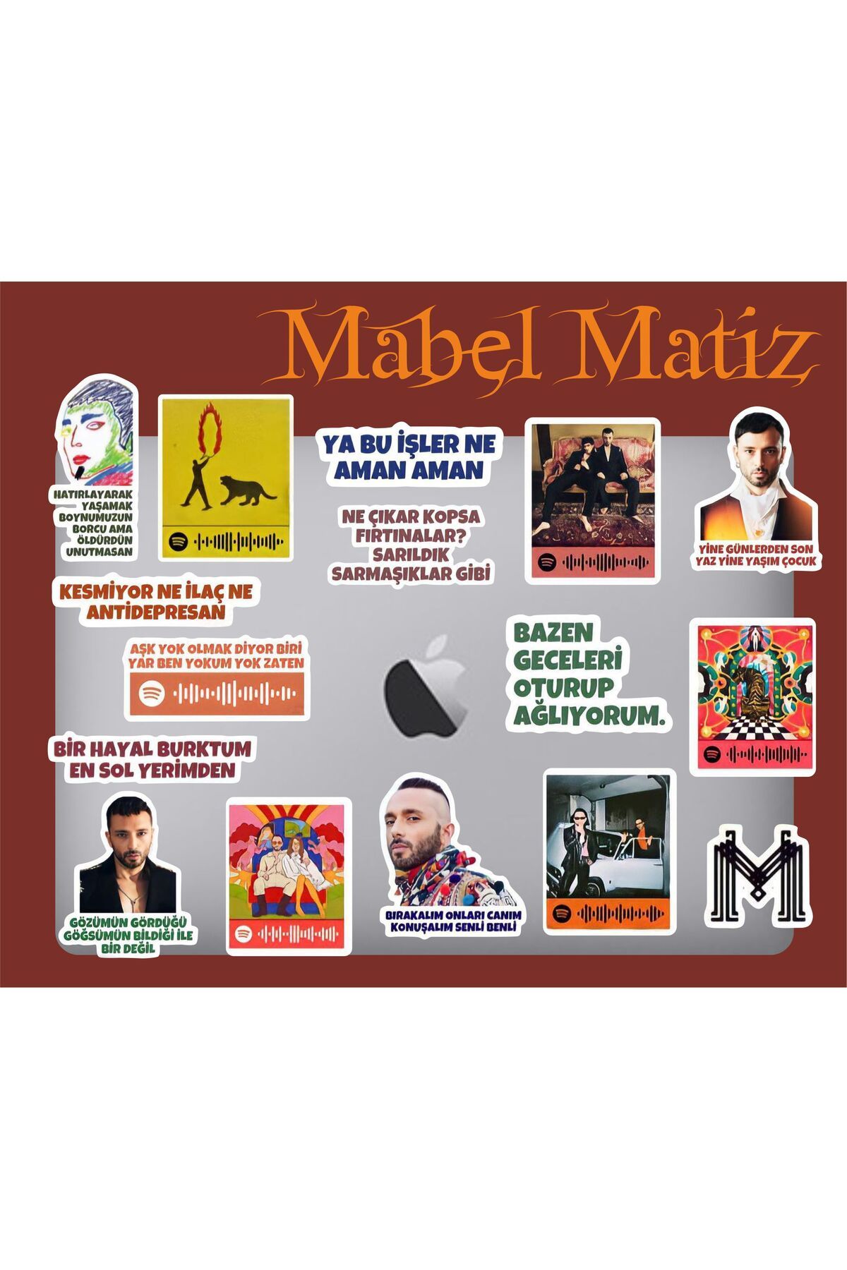 hediyenebak Mabel Matiz Sticker Seti | Laptop Ajanda PC Tablet Telefon Defter Etiket Bullet Journal
