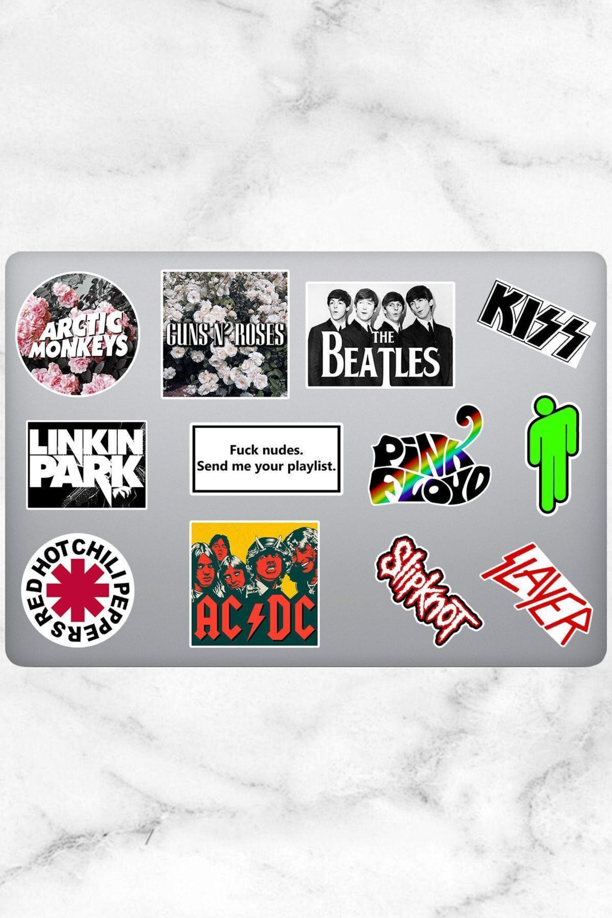 hediyenebak Müzik Temalı Sticker Seti | Laptop Ajanda PC Tablet Telefon Defter Etiket Bullet Journal