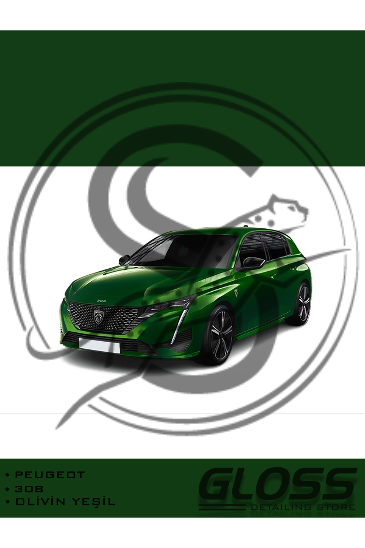 Gloss Detailing Peugeot 308/e308 Uyumlu olivin Yeşil Kjr - Profesyonel Çizik Ve Taş İzi Giderici Rötuş Boyası 20ml.
