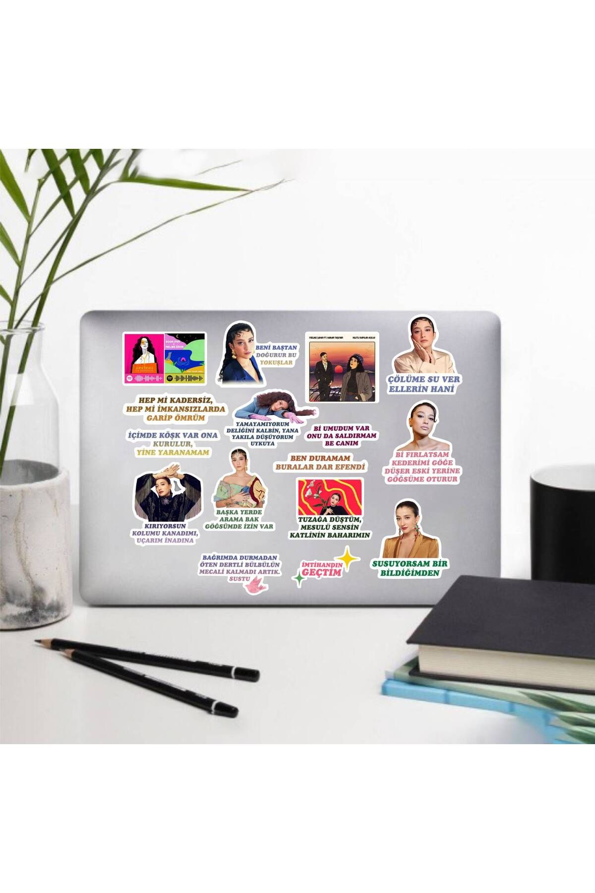 hediyenebak Melike Şahin Seri 2 Sticker Seti | Laptop Ajanda PC Tablet Telefon Defter Etiket Bullet Journal