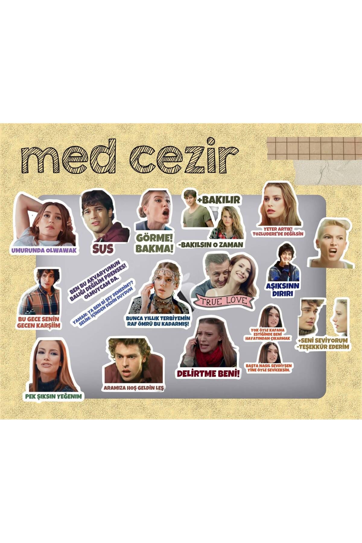 hediyenebak Medcezir Sticker Seti | Laptop Ajanda PC Tablet Telefon Defter Etiket Bullet Journal