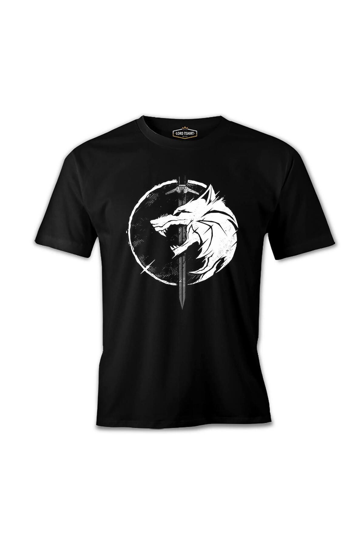Lord T-Shirt Wolf and Sword Siyah Erkek Tshirt