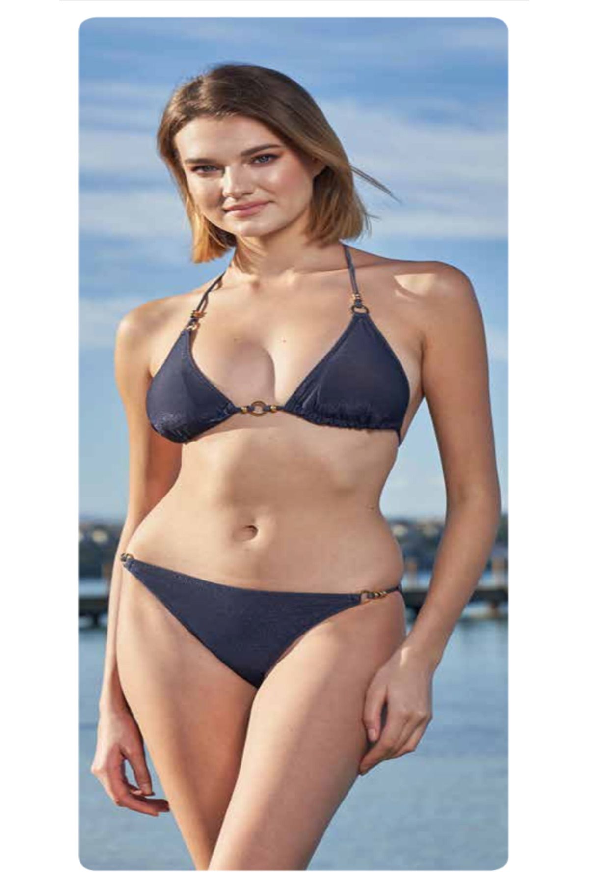 Fily İç Giyim ESTİVA Bağlamalı Üçgen Parlak Bikini Takım