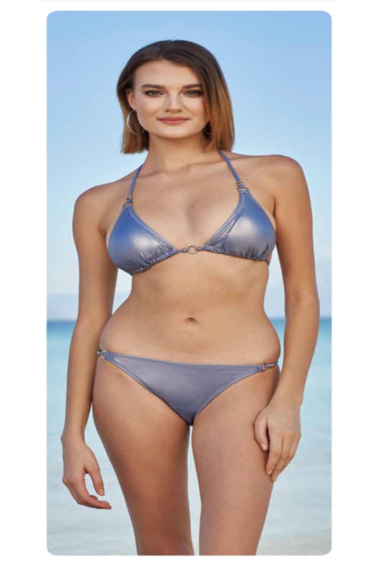 Fily İç Giyim ESTİVA Bağlamalı Üçgen Parlak Bikini Takım