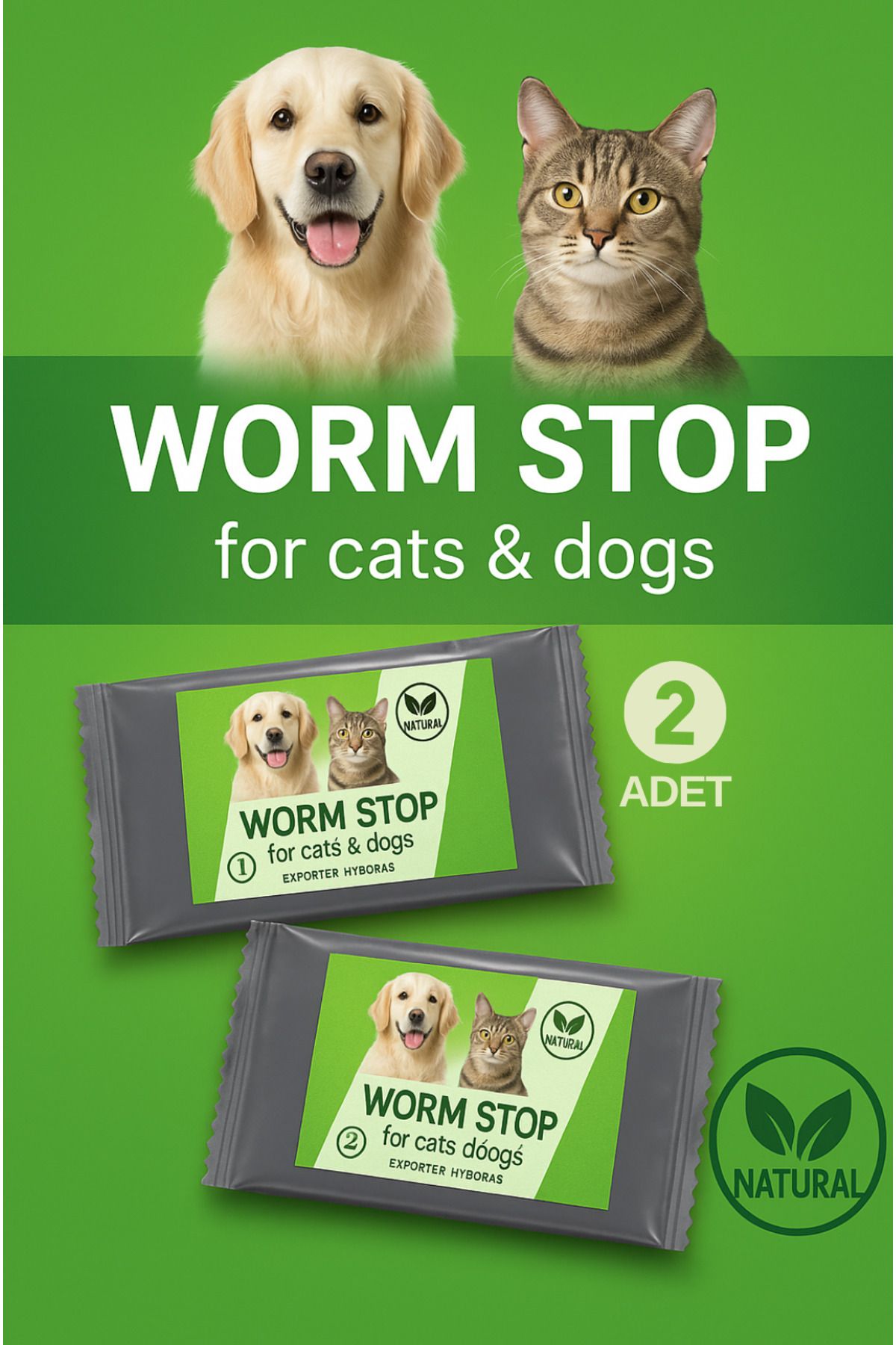 KorPet Kedi Köpek İç Bitkisel Organizma Tableti 2 adet