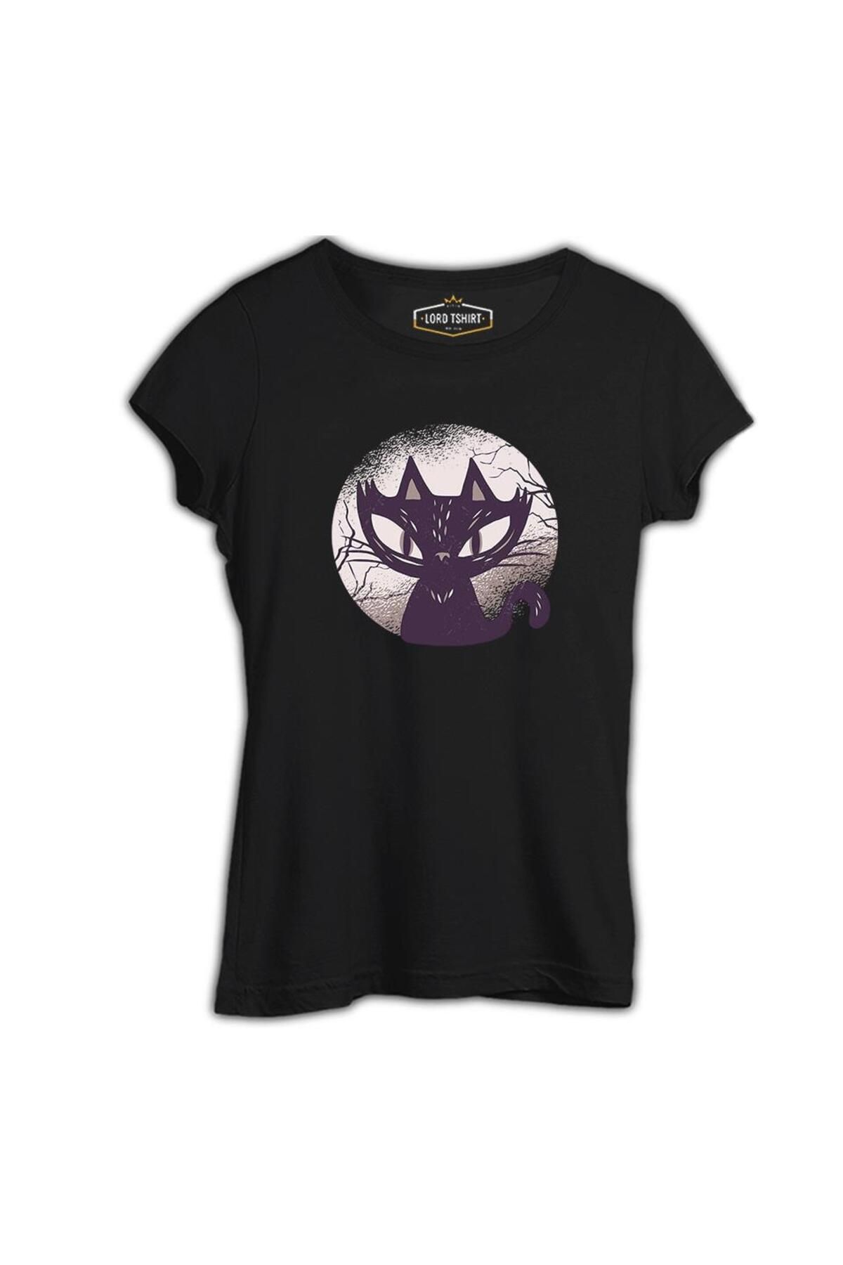 Lord T-Shirt Cadılar Bayramı - Kara Kedi Siyah Tshirt