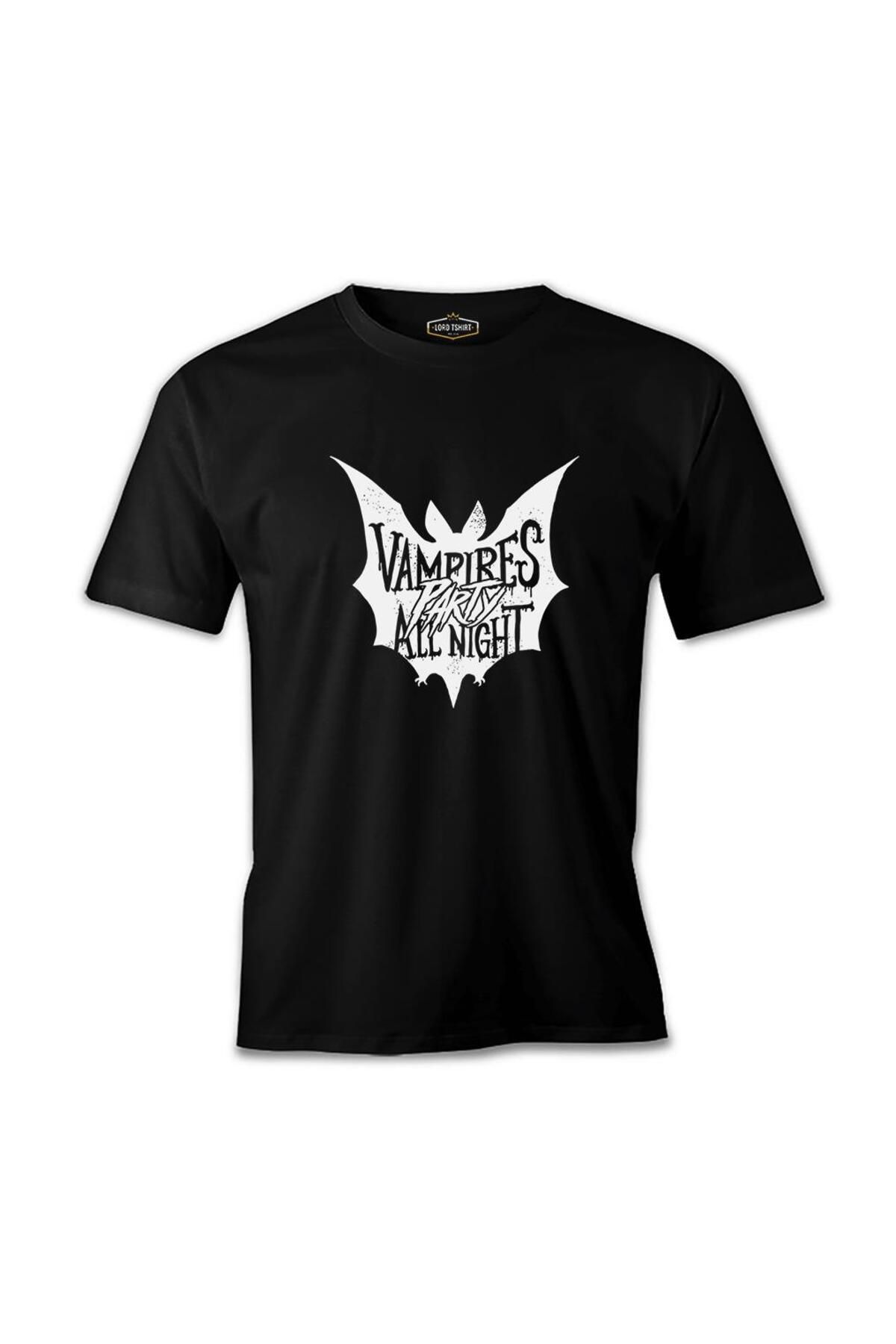Lord T-Shirt Cadılar Bayramı - Vampir Gece Partisi Siyah Erkek Tshirt