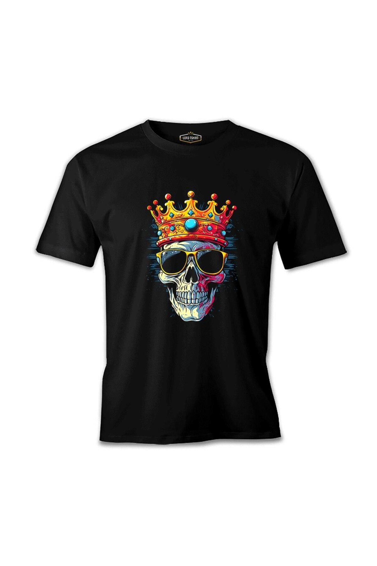 Lord T-Shirt Kralların Ötesinde - Kurukafa Baskılı Siyah Erkek Tshirt