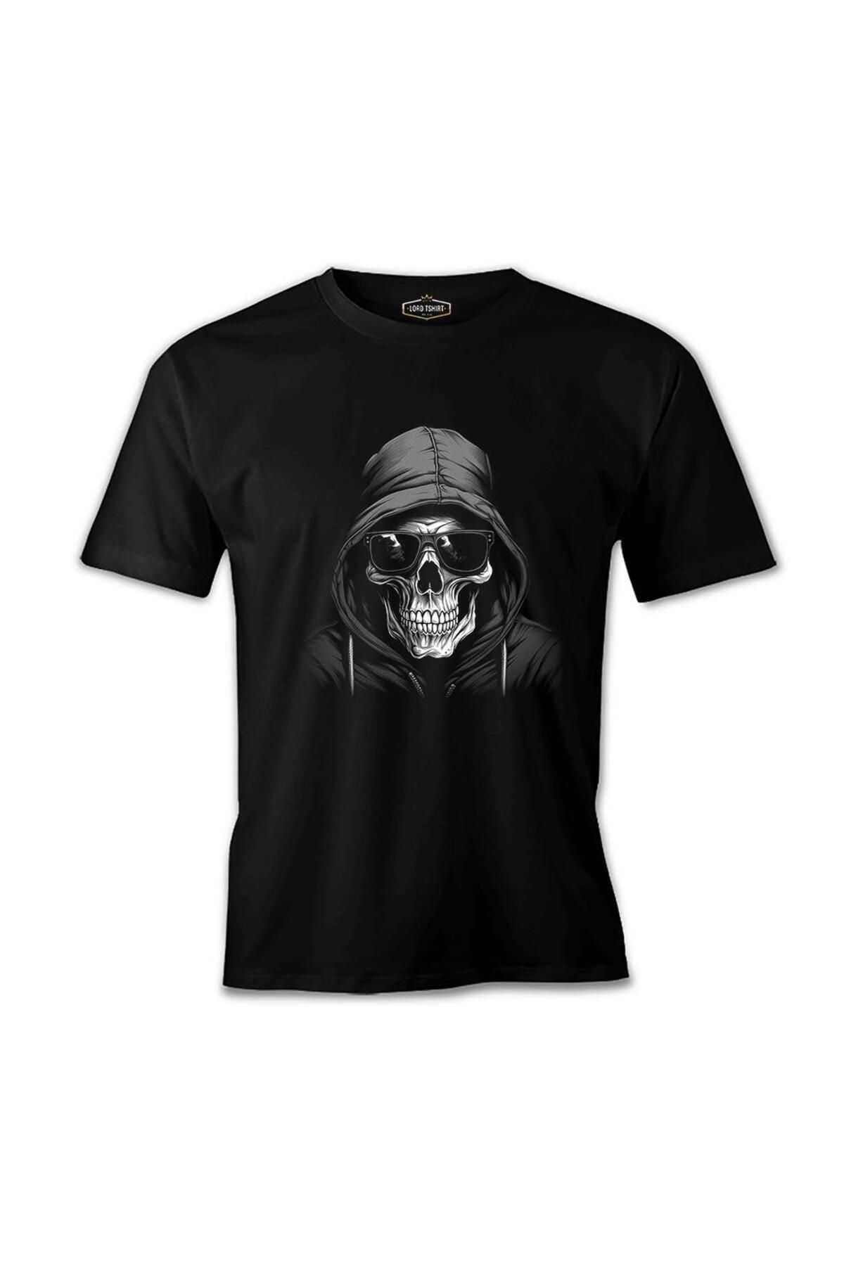 Lord T-Shirt Asi Ruh - Cool Kurukafa Baskılı Siyah Erkek Tshirt