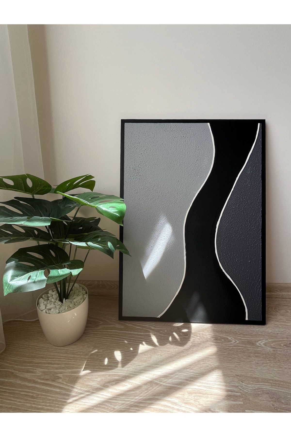AEÇTASARIM DEKORATİF EL YAPMI DOKULU KANVAS TABLO MODERN TABLO
