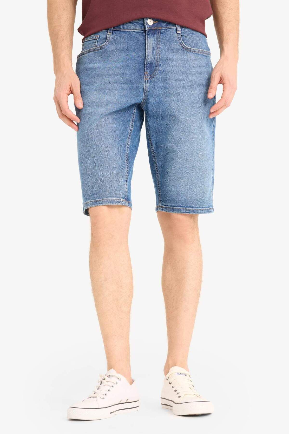 DeFacto Regular Fit Jean Bermuda Şort E5983AX25SM
